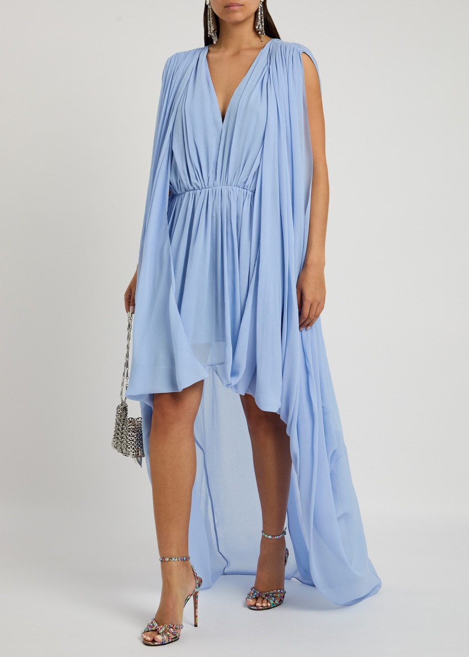 Stella Mccartney Creponne Draped Chiffon Mini Dress - 4