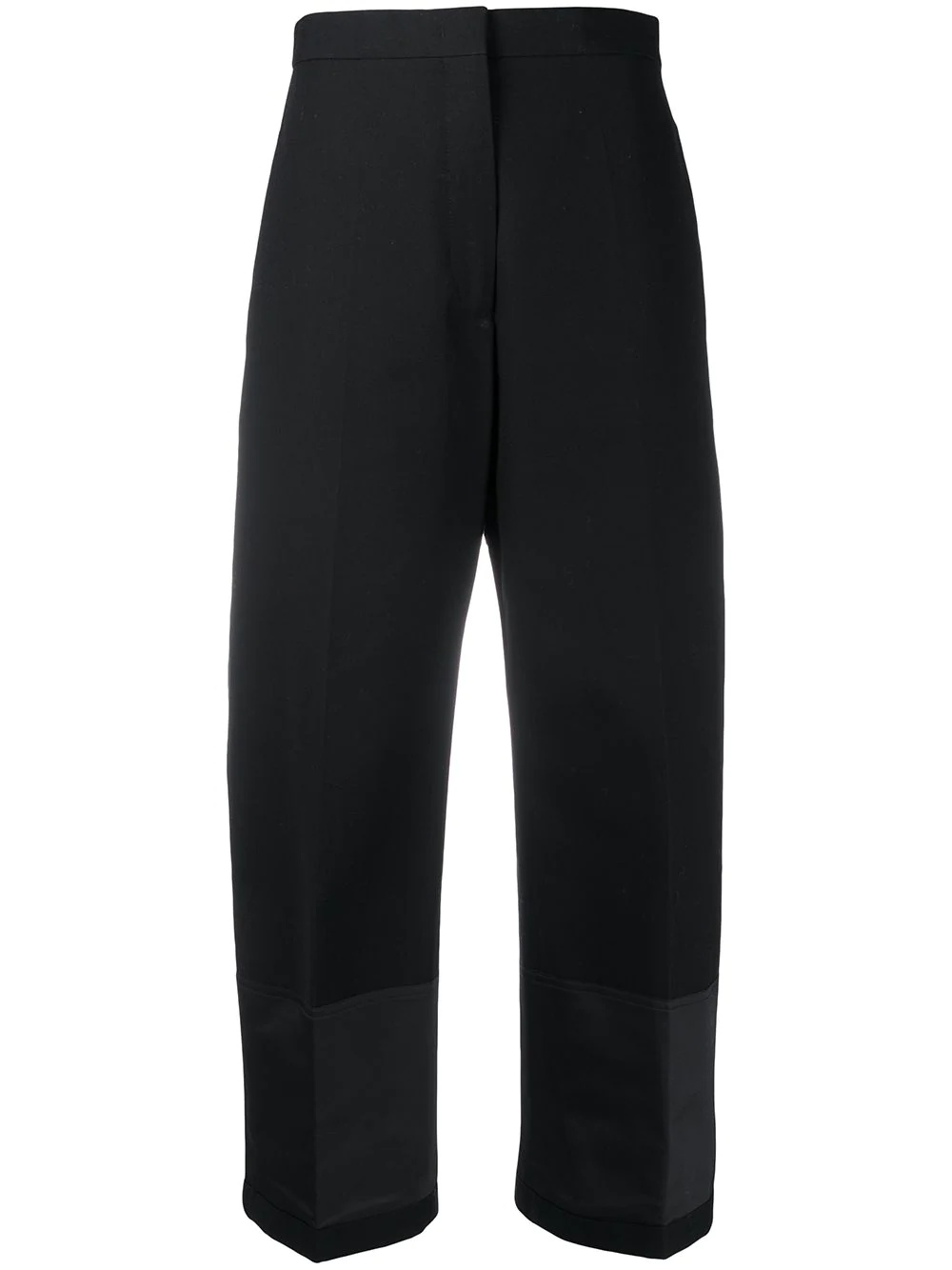 cropped straight-leg cotton trousers - 1