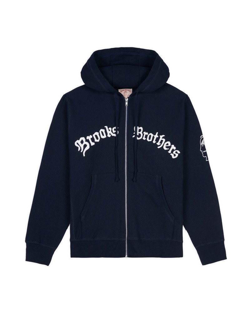 Brooks Brothers California Zip Hoodie - Navy 1