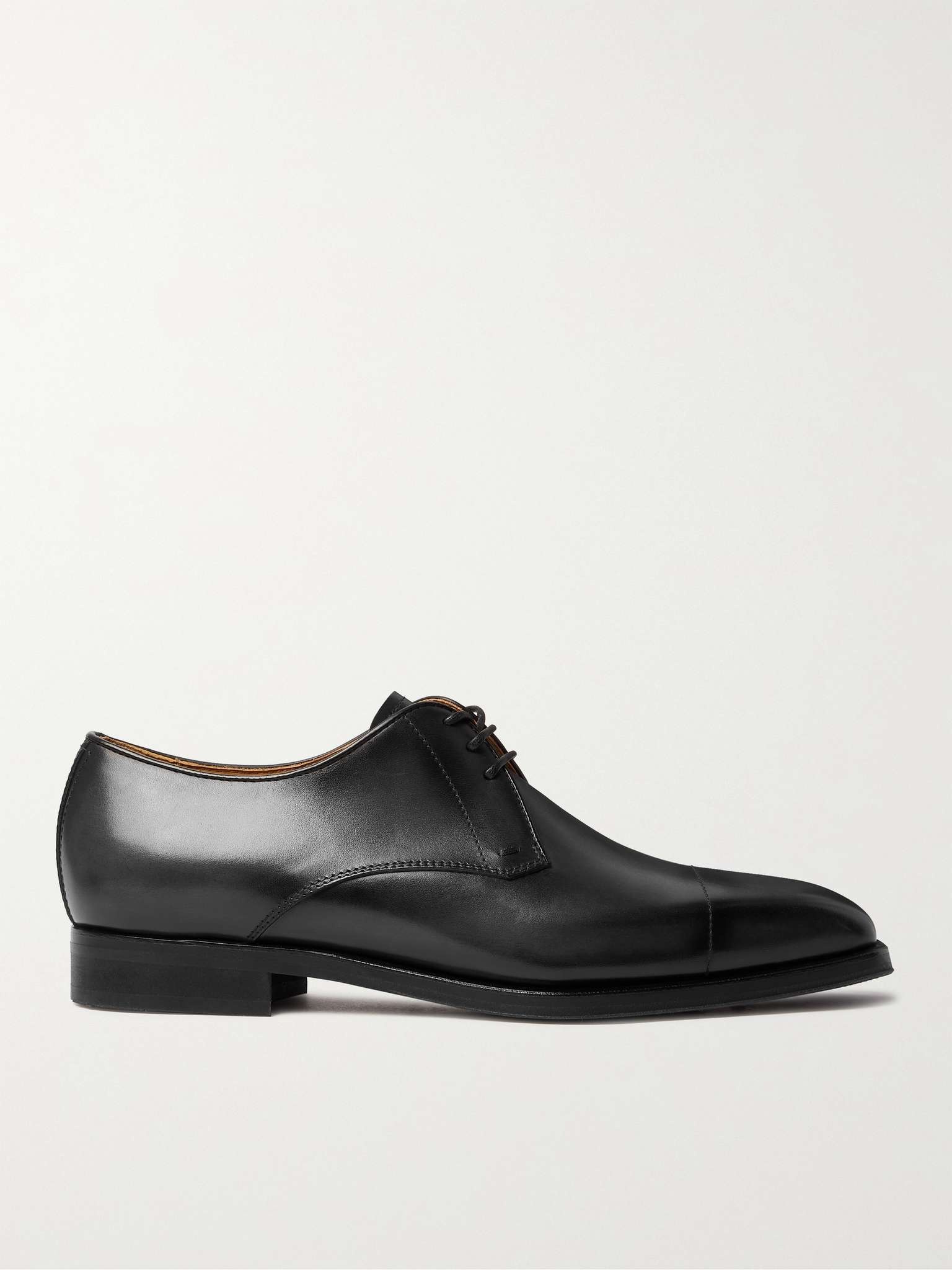 Cap-Toe Venezia Leather Derby Shoes - 1