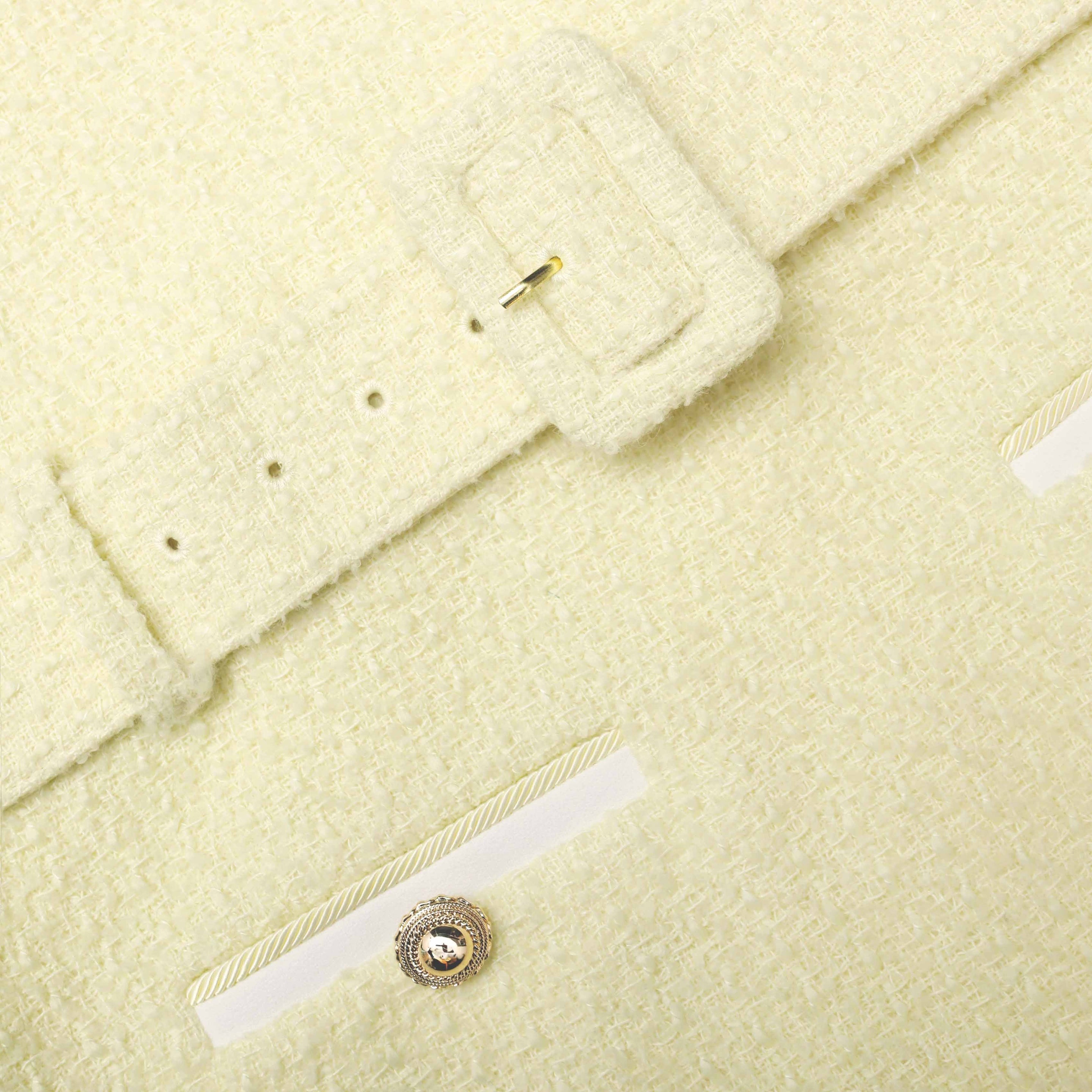 Yellow Boucle Mini Dress - 5