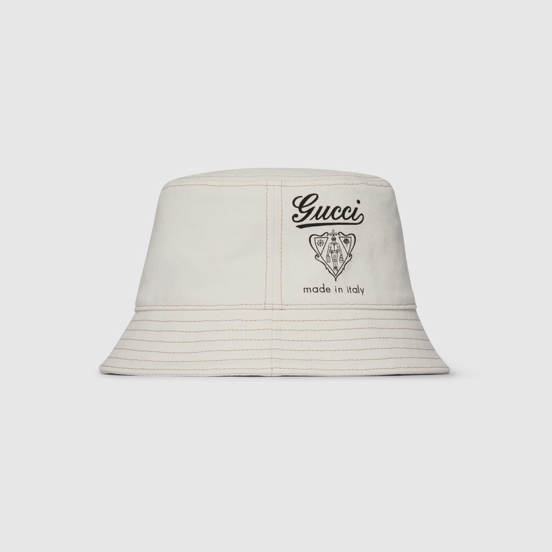 Printed cotton canvas bucket hat 4