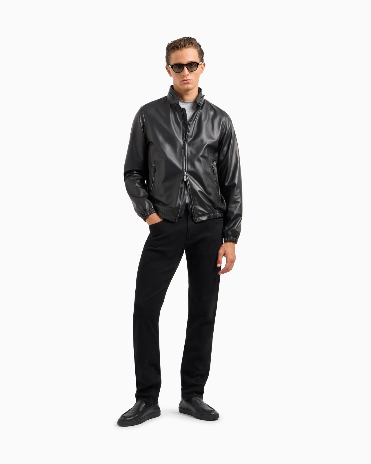 Five-pocket, regular-fit, stretch-cotton denim trousers - 2