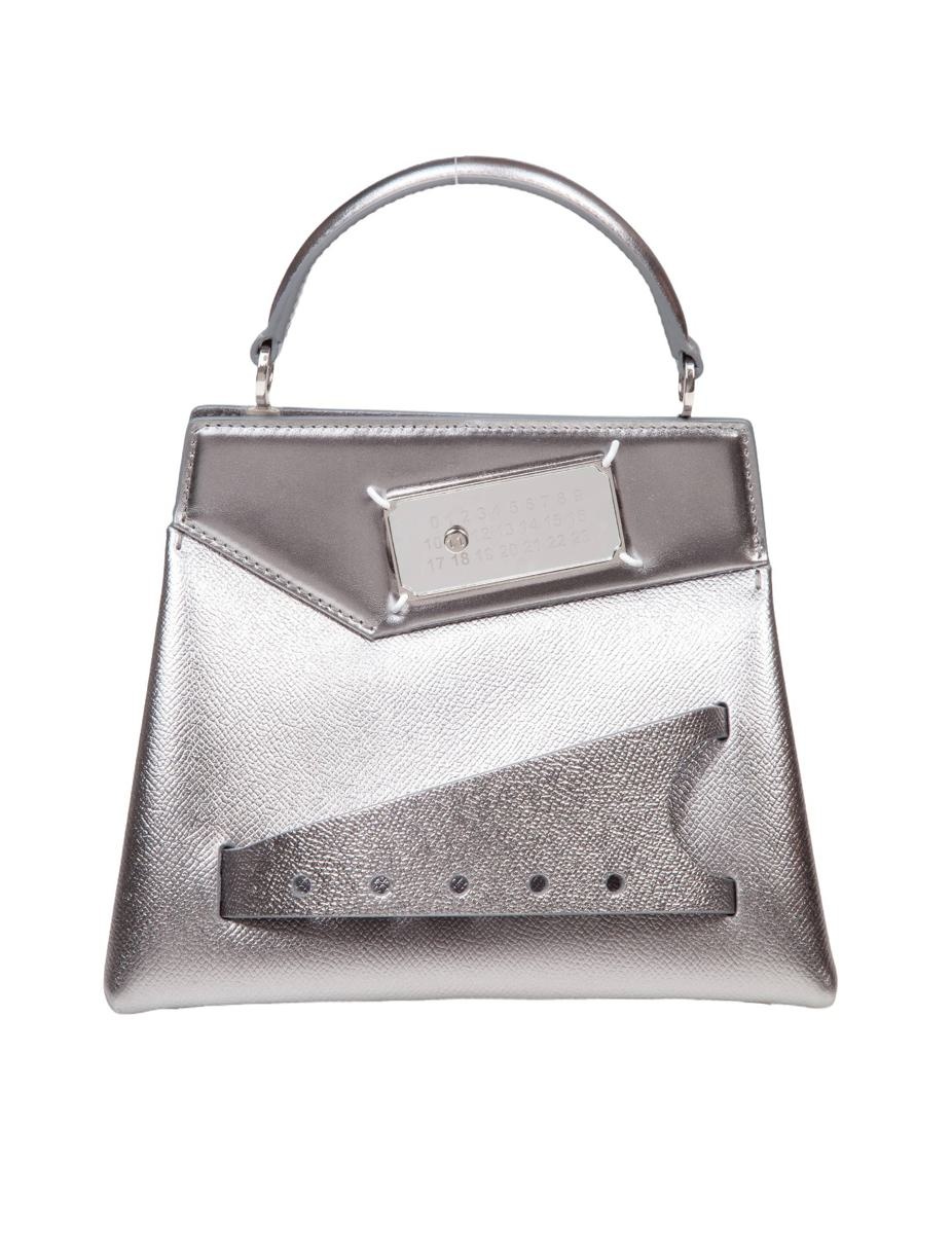 Maison Margiela Snatched Small Handbag In Grained Metallic Leather - 1