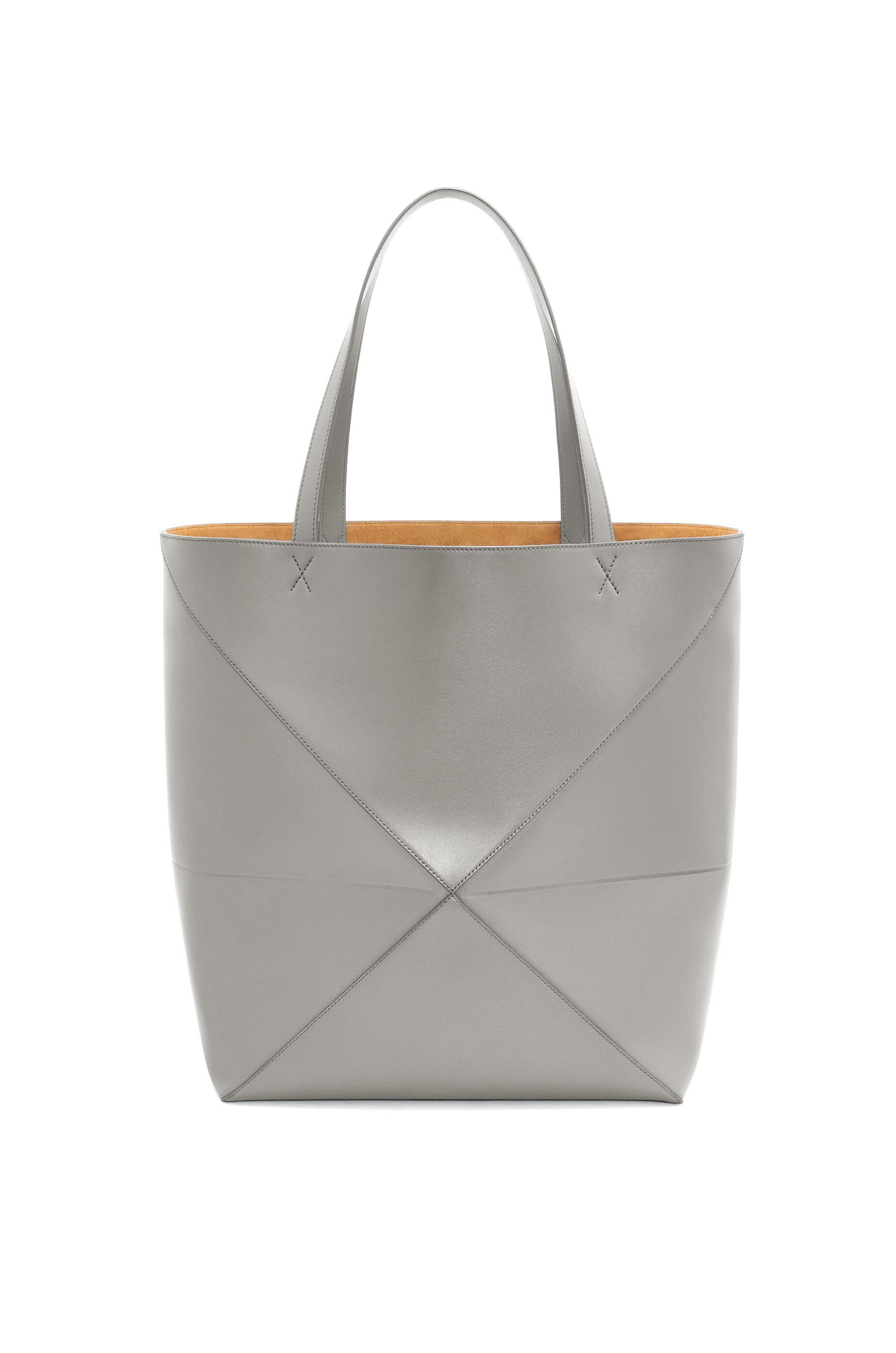 Large Puzzle Fold Tote in shiny calfskin - 6