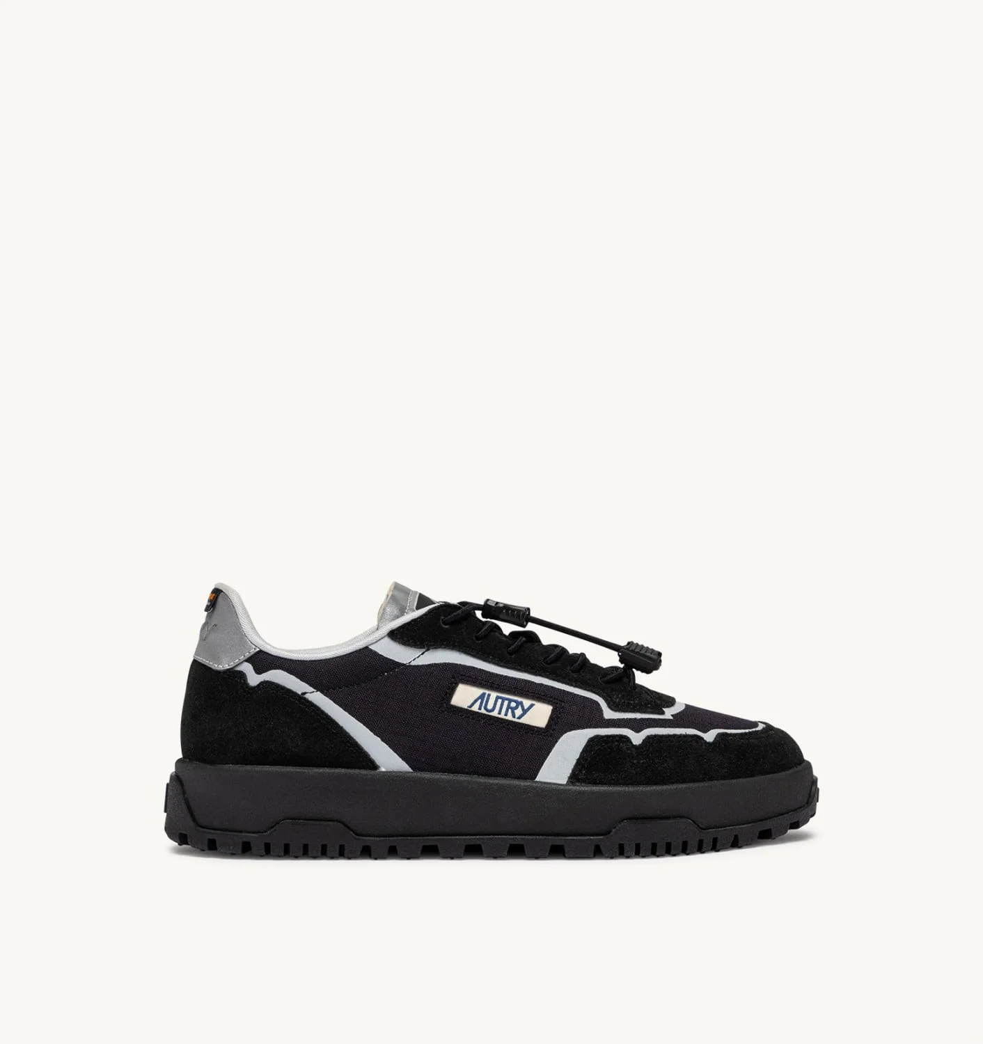 WILDPACE LOW SNEAKERS IN BLACK AND SILVER RIPSTOP NYLON AND SUEDE - 1