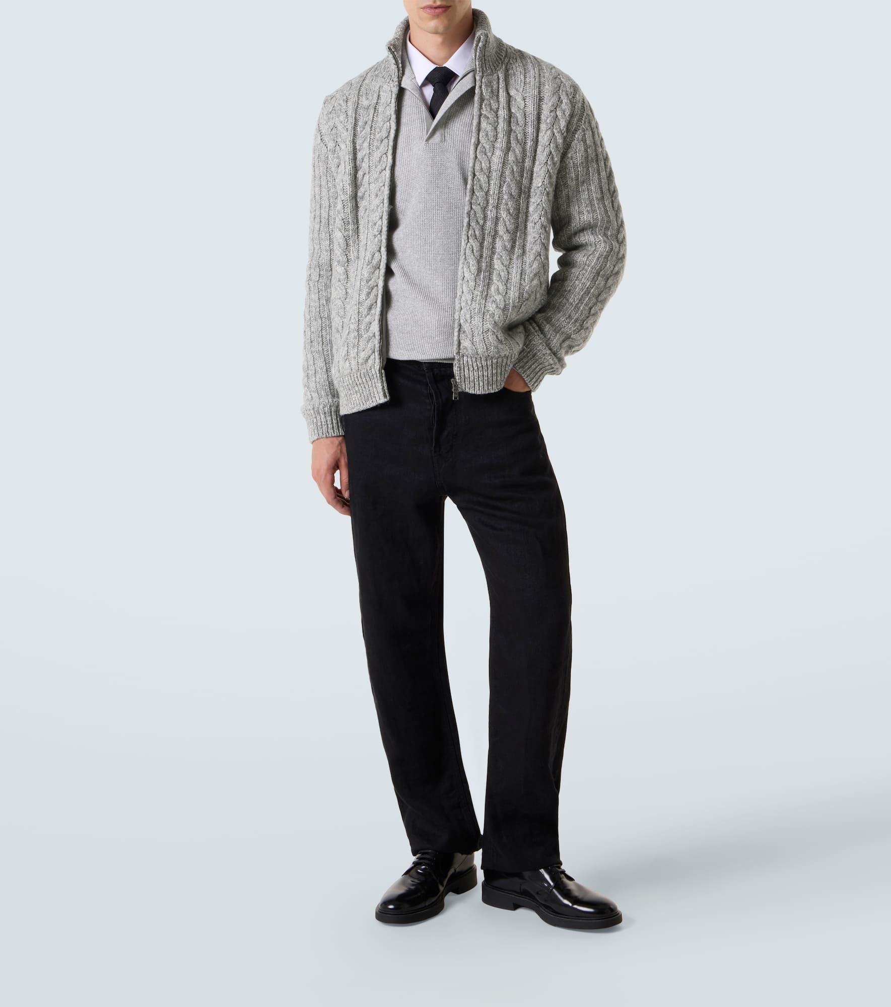 Cable-knit wool jacket - 2