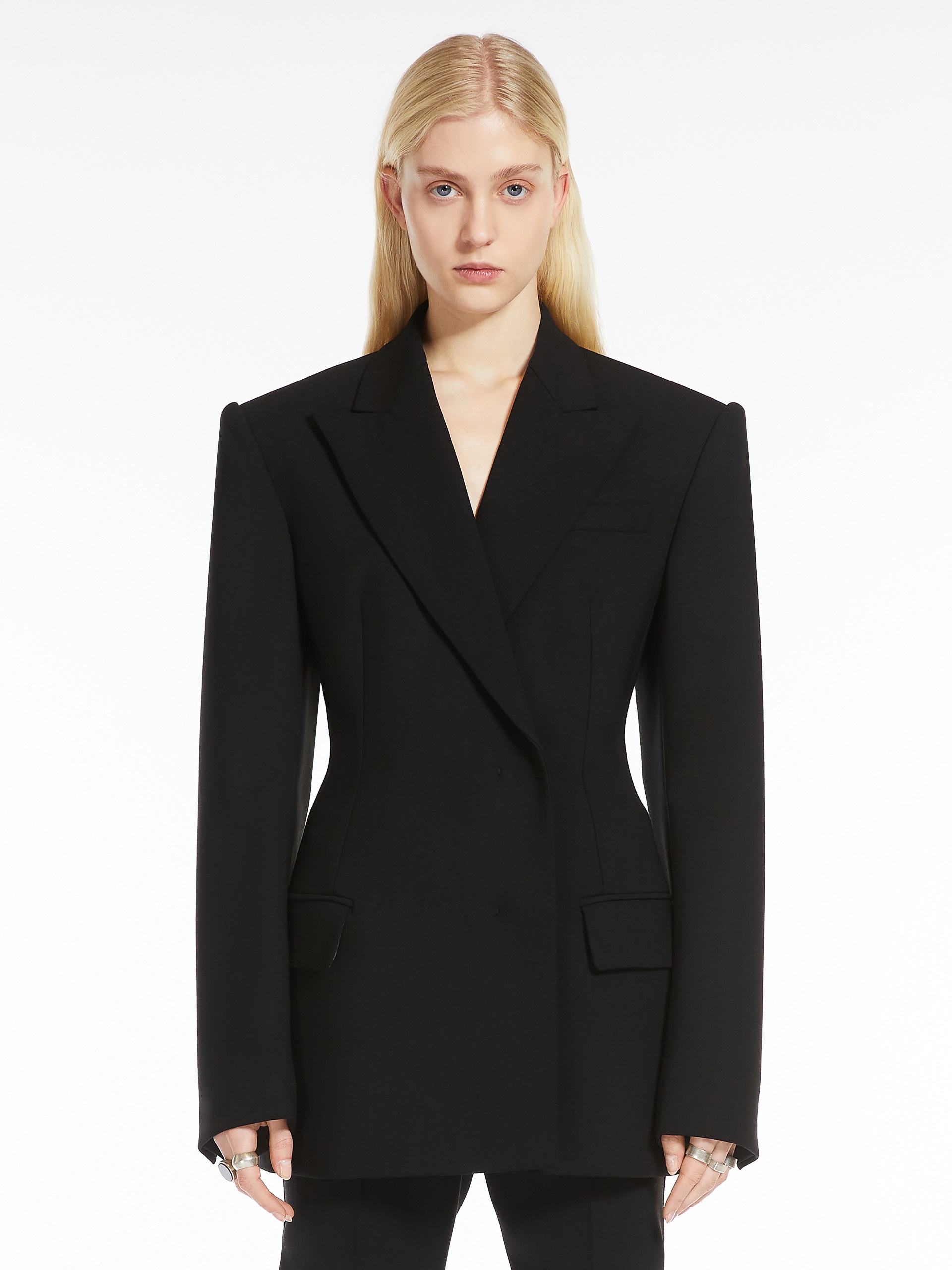 DANZICA Double-breasted stretch wool blazer - 3