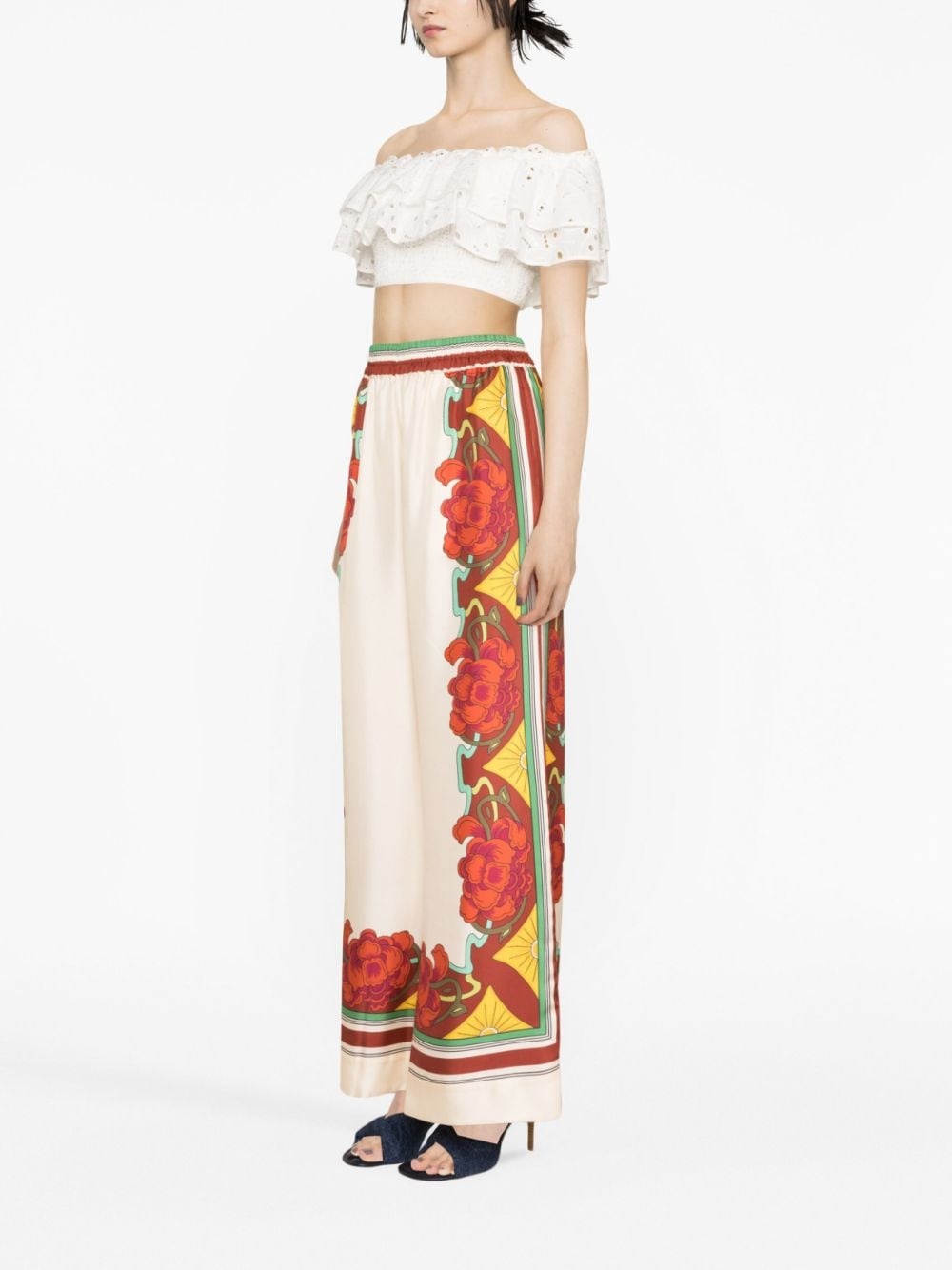 floral-print palazzo trousers - 3