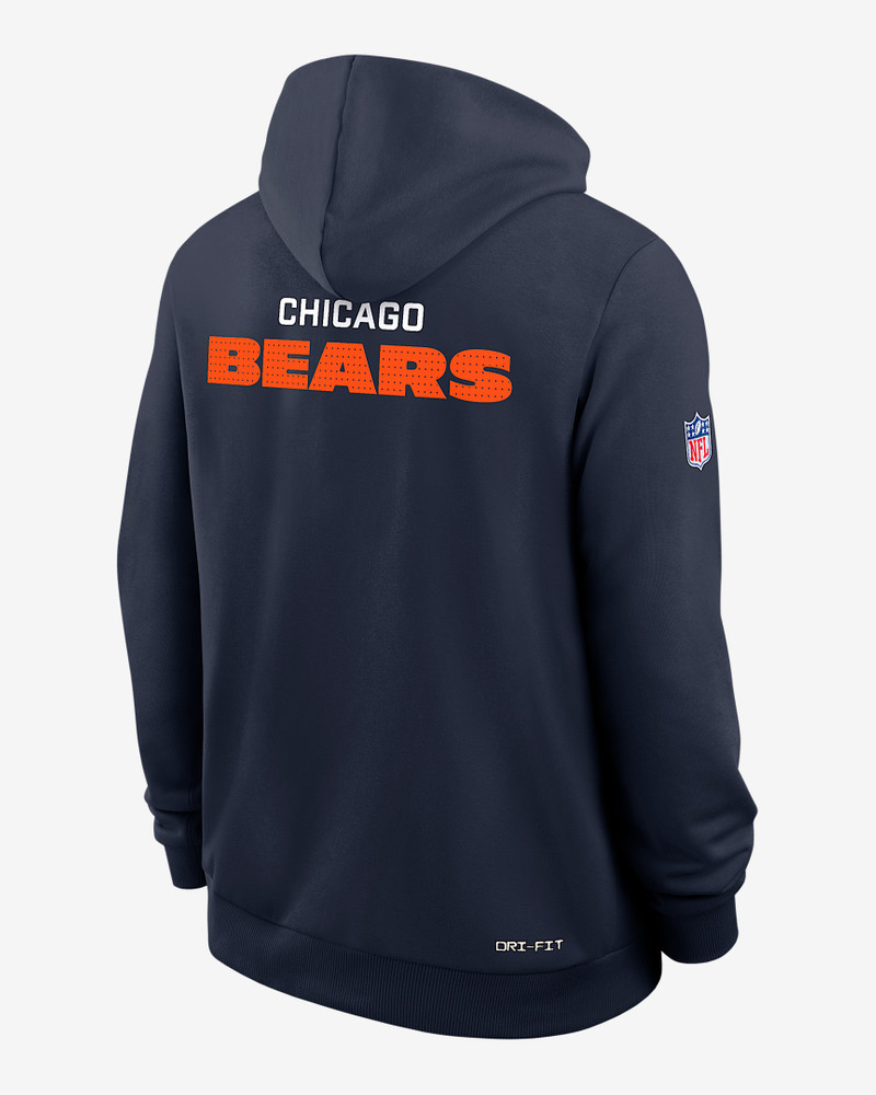 Nike Chicago Bears Initial Home Sideline Men's Nike Dri-FIT NFL Pullover Hoodie outlook