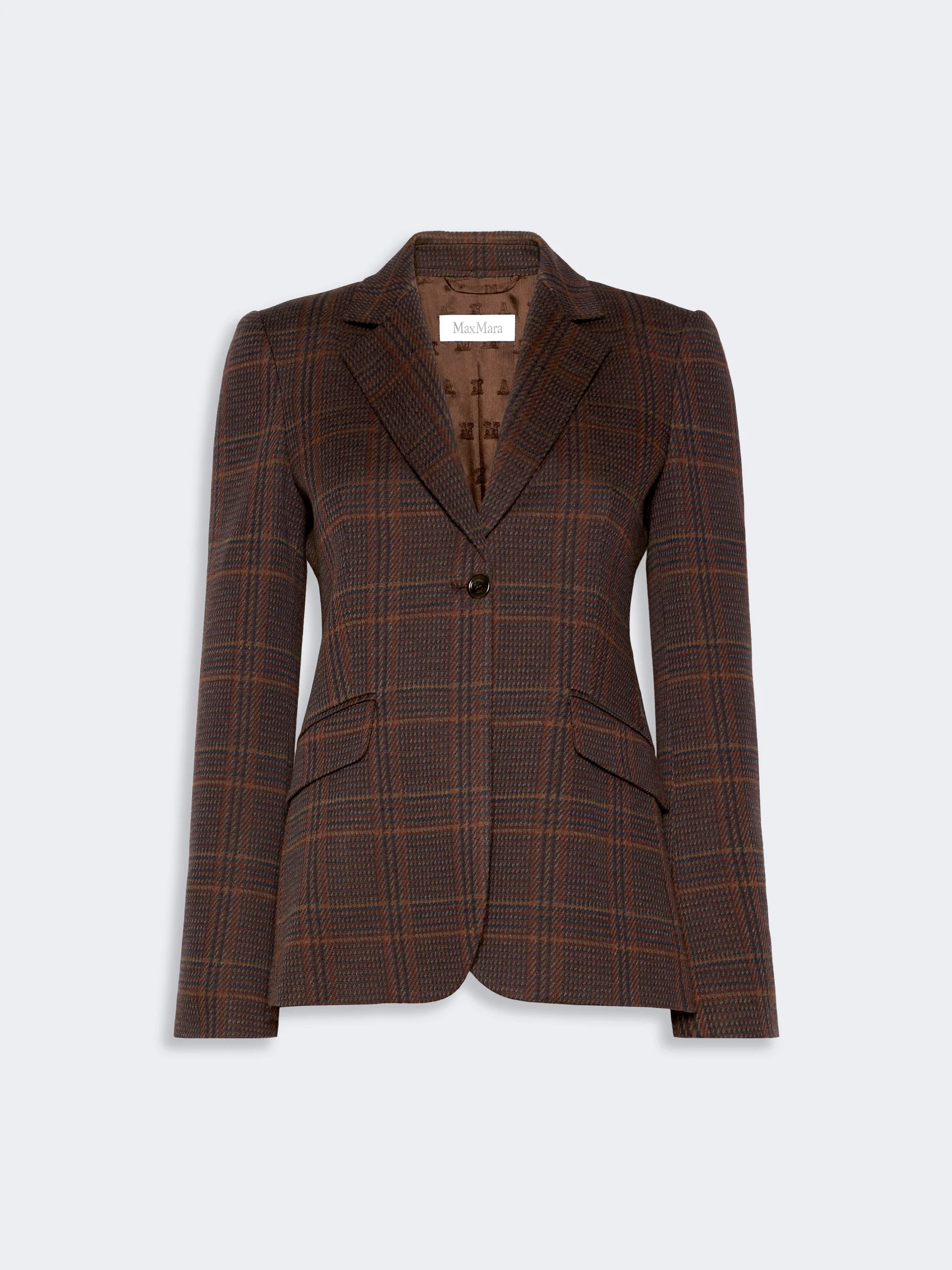 ABATE Wool and cotton single-breasted blazer - BROWN BORDEAUX - 1