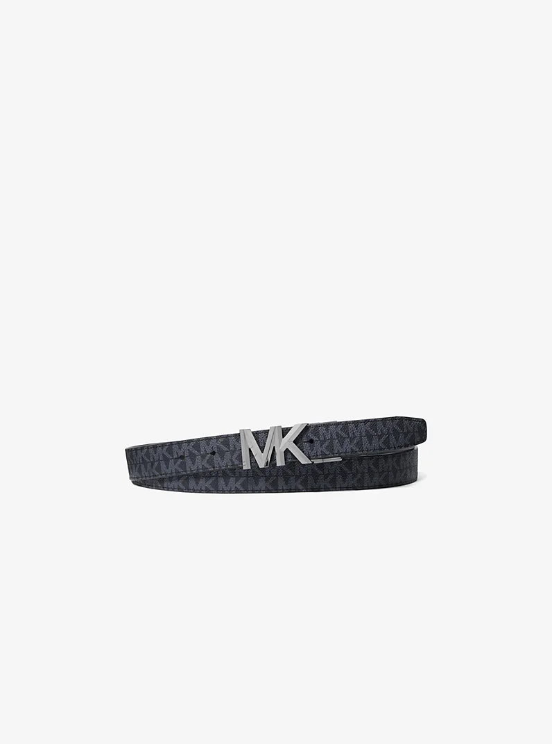 Reversible Signature Logo and Leather Belt - 1