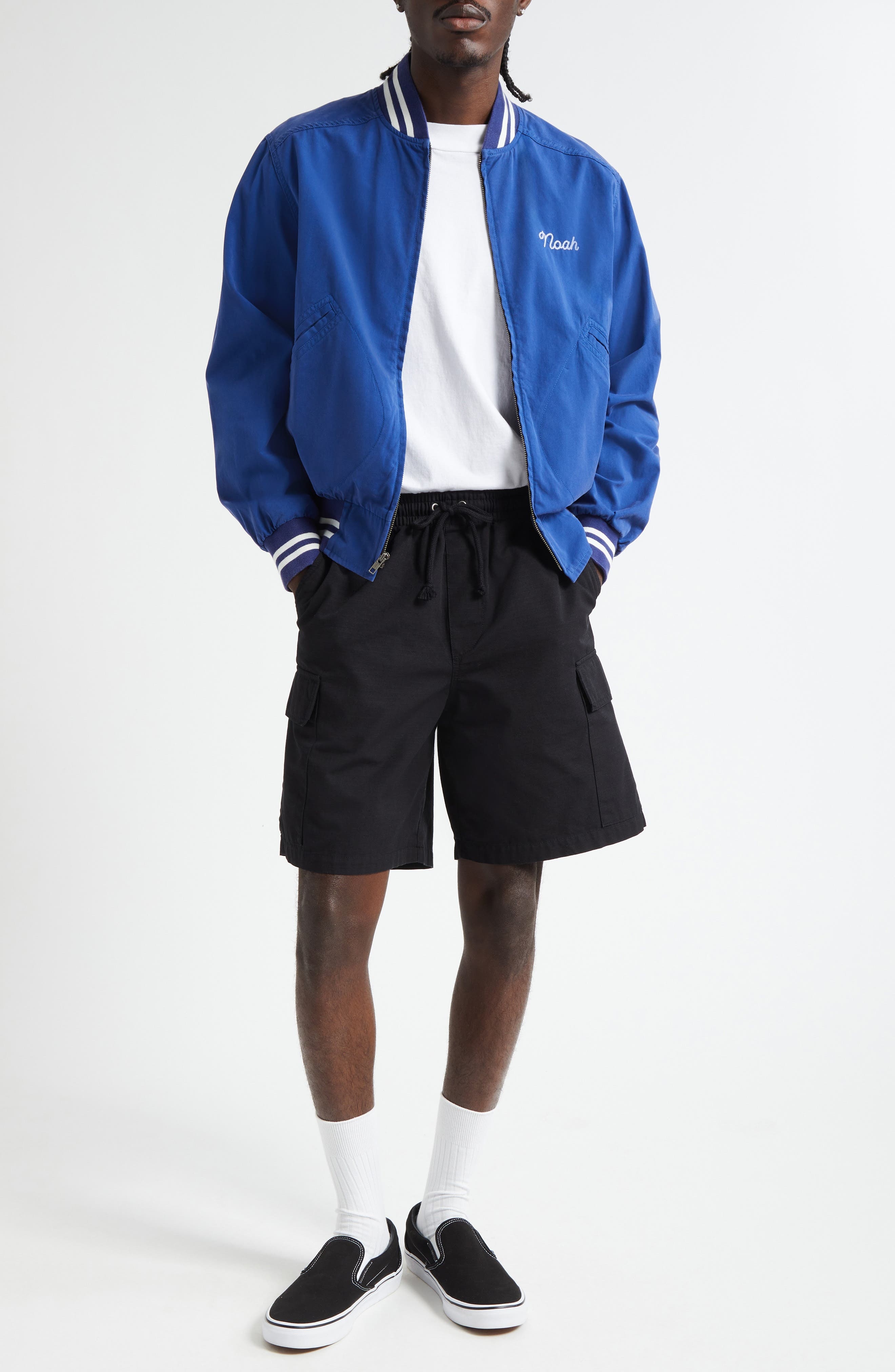Noah Cotton Varsity Jacket in Royal at Nordstrom - 2