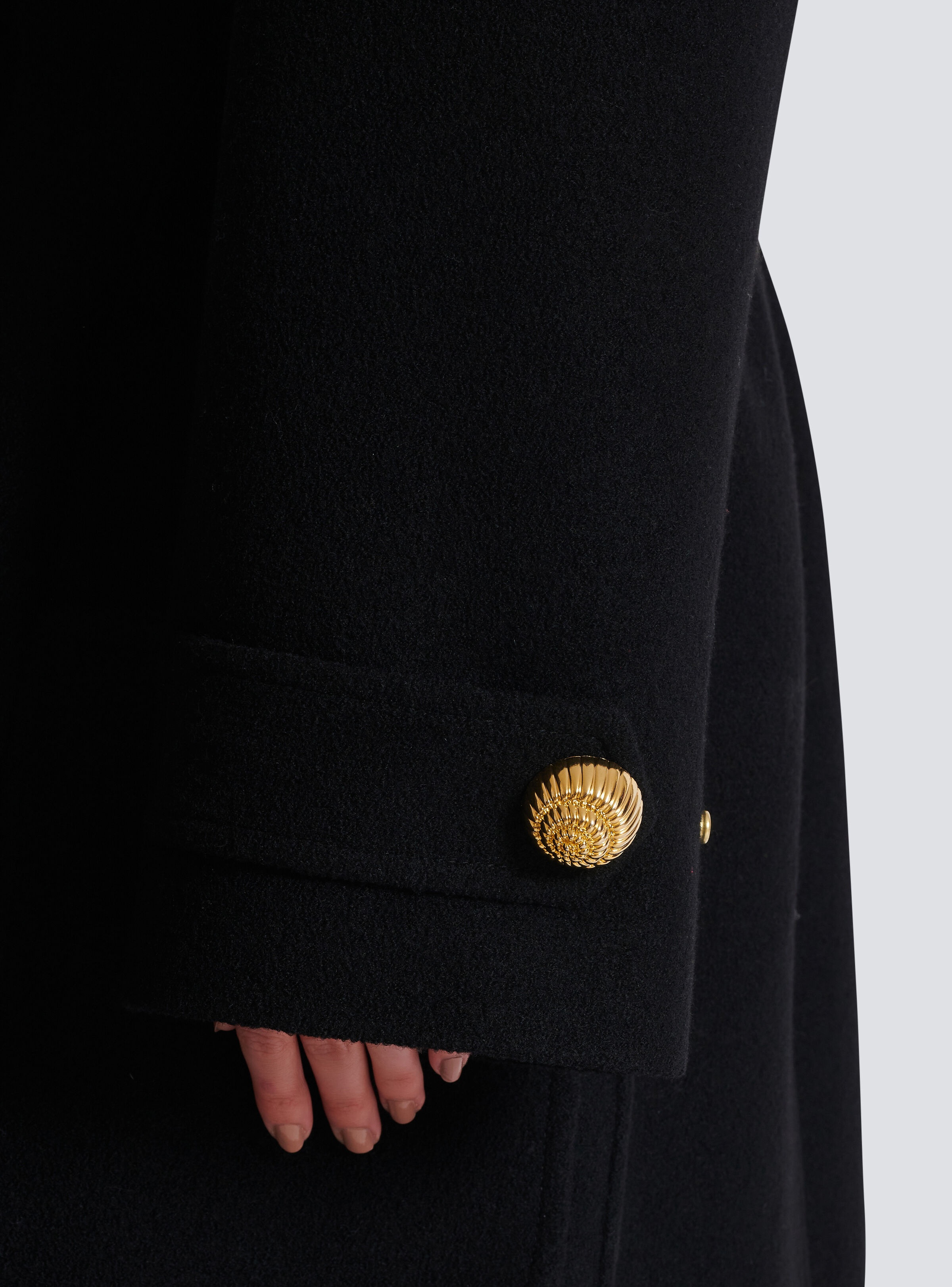 Wool button-down trench coat - 6