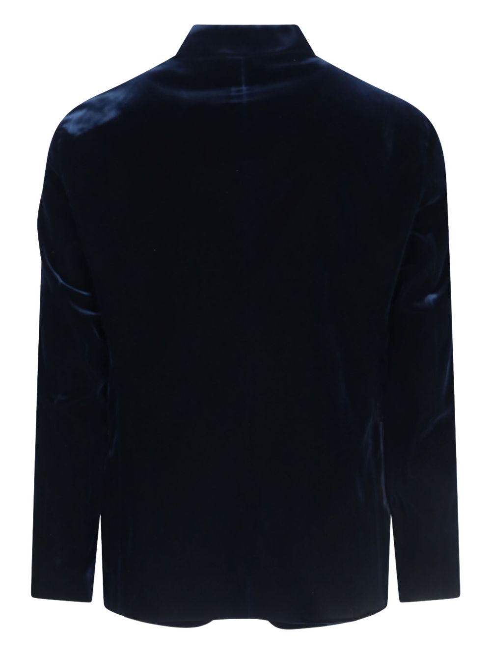 velvet mandarin-collar blazer - 2