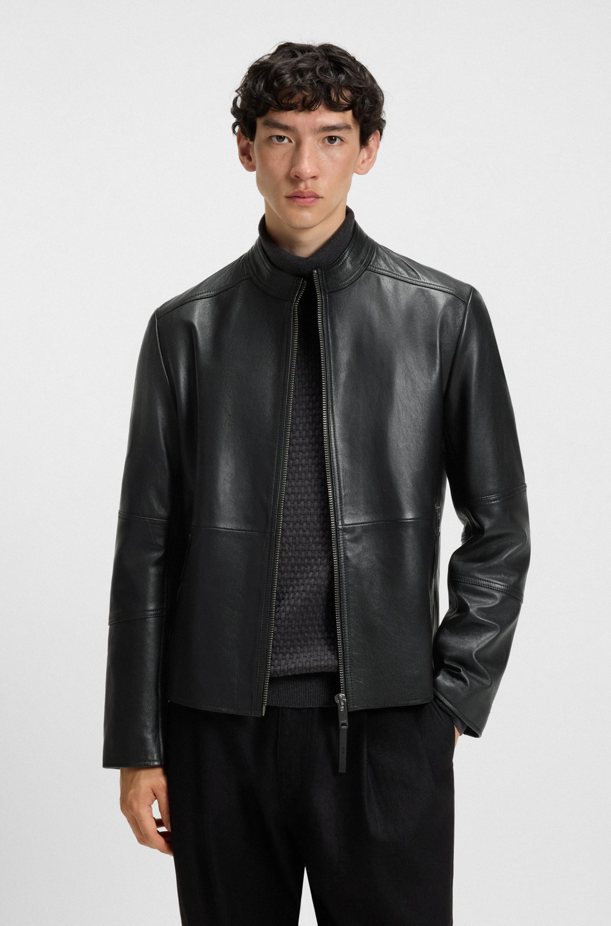 SLIM-FIT JACKET IN LEATHER - 2