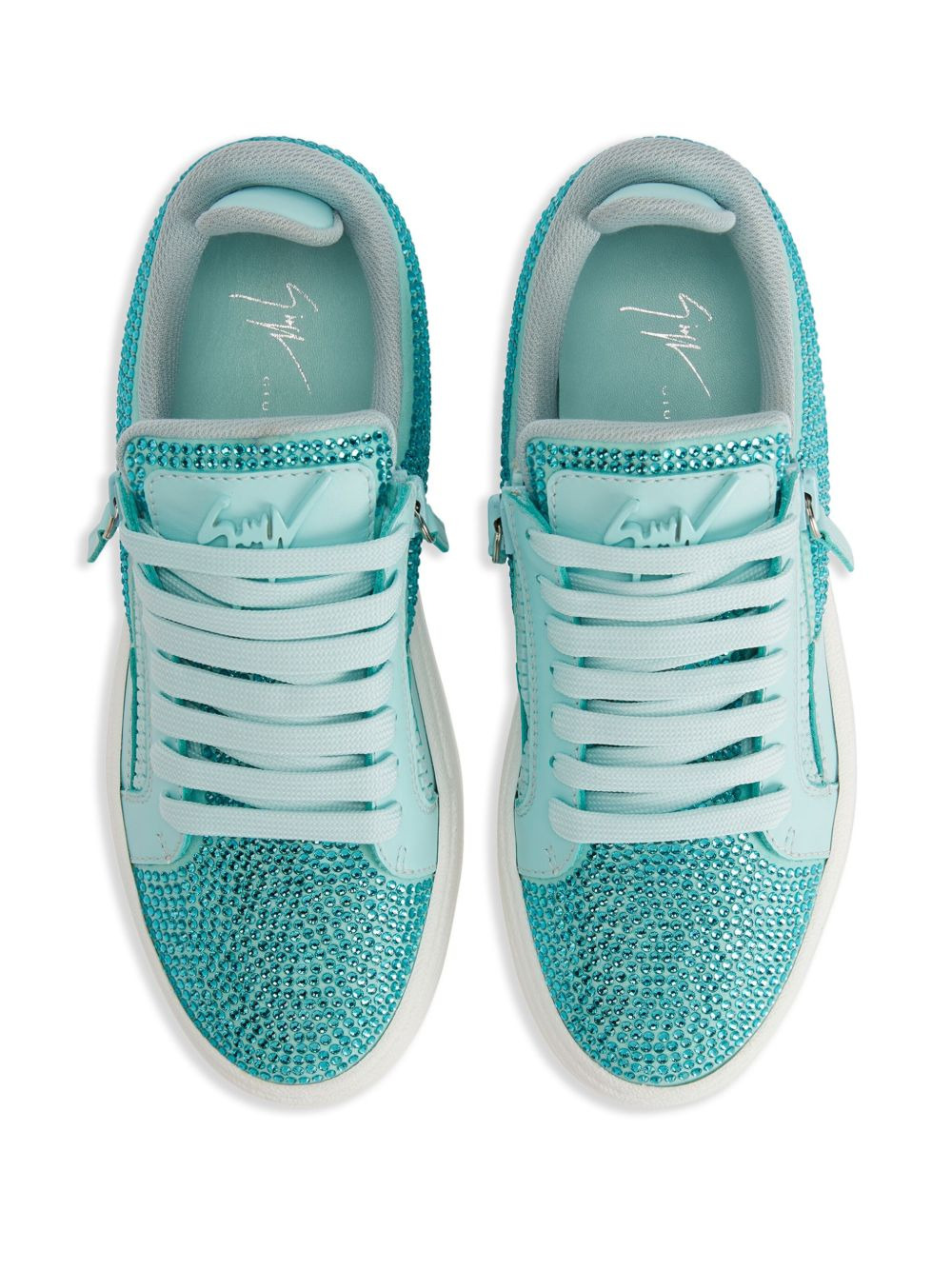 GZ94 rhinestone-embellished leather sneakers - 4