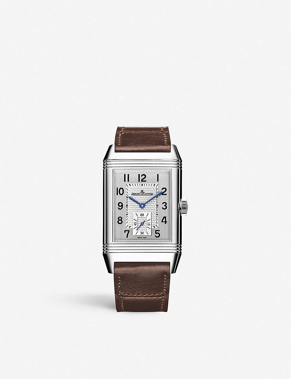Reverso Duo stainless-steel and leather automatic watch - 1
