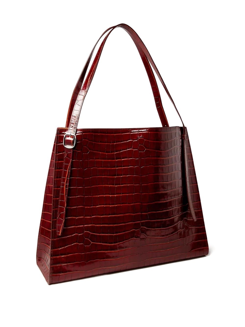 Belt crocodile-effect tote bag - 3