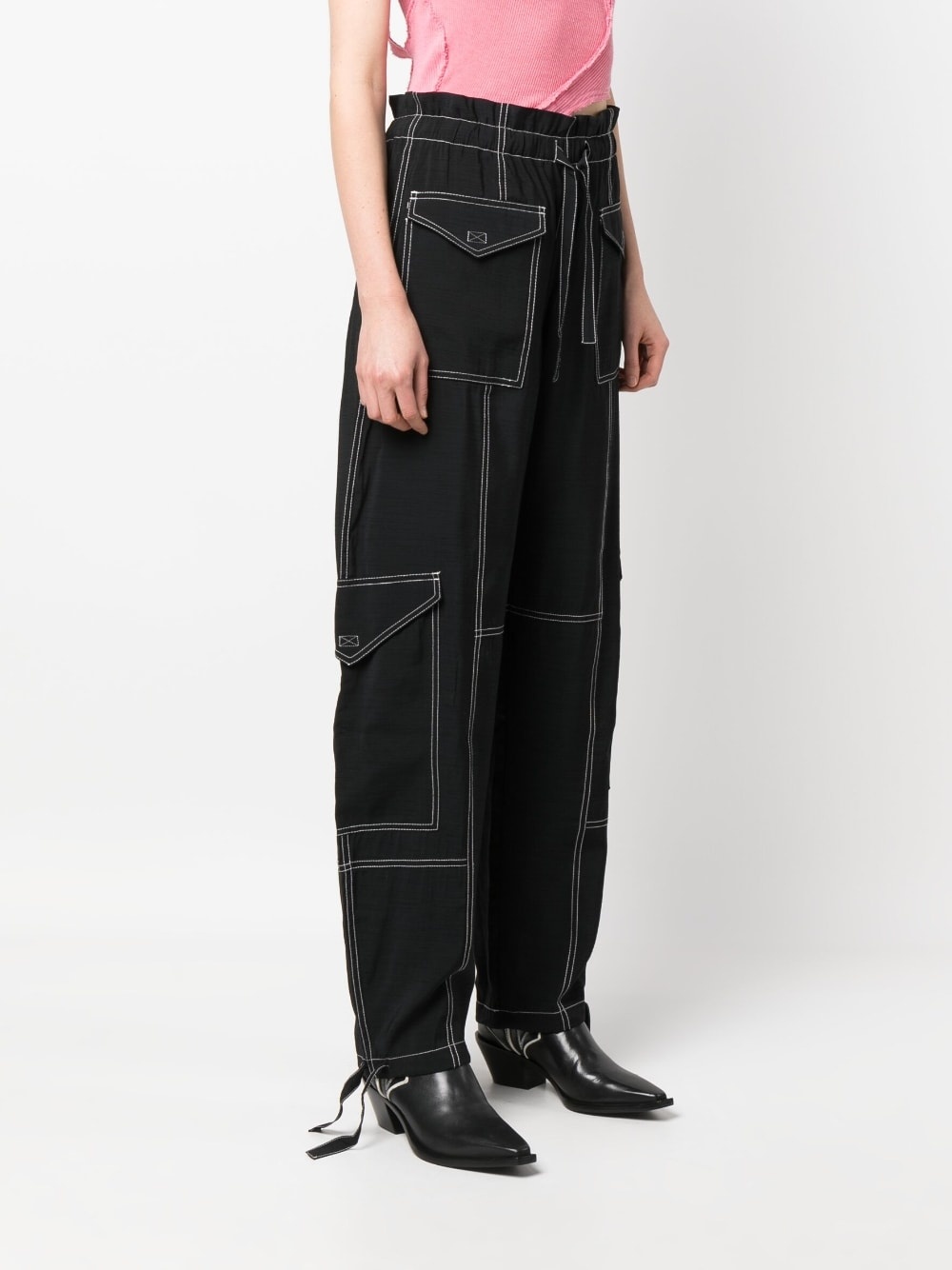 High-waisted cargo trousers - 3