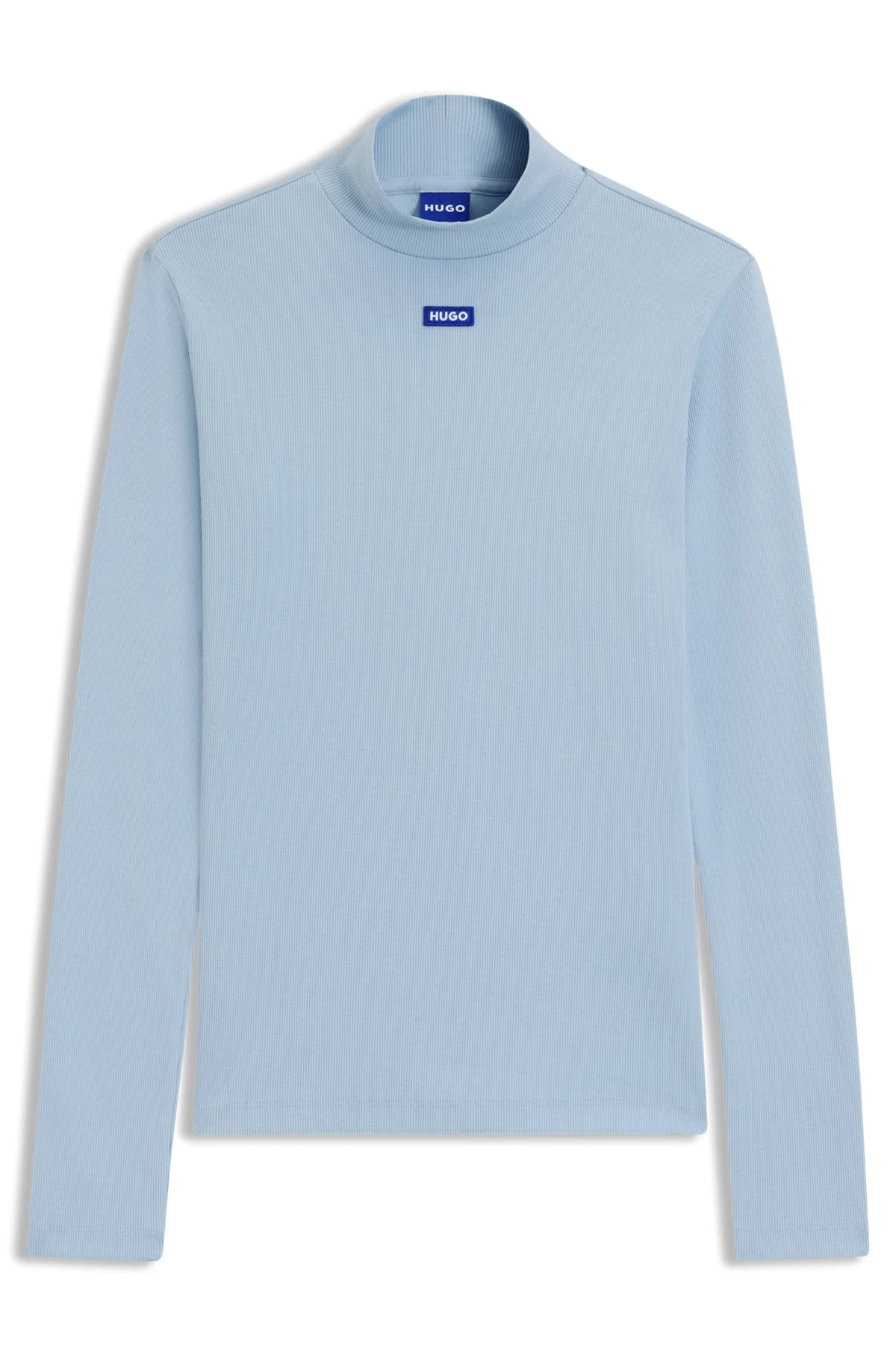 BLUE-LOGO TOP IN STRETCH COTTON - 1