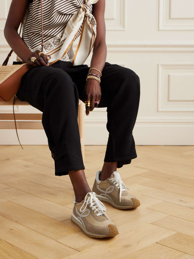 Loewe + Paula's Ibiza Flow logo-appliquéd shell, suede and leather sneakers outlook