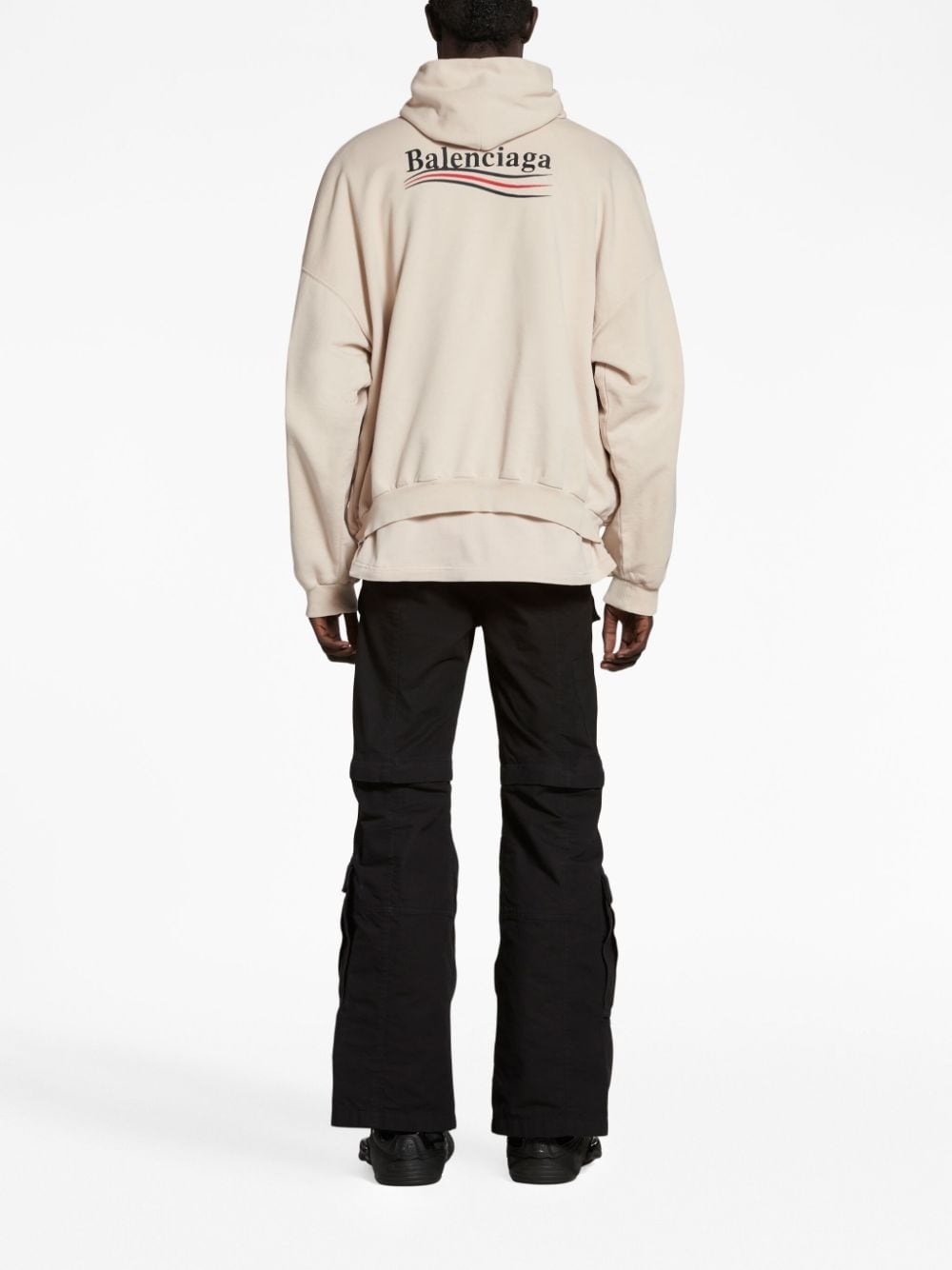 logo-embroidered cotton hoodie - 4
