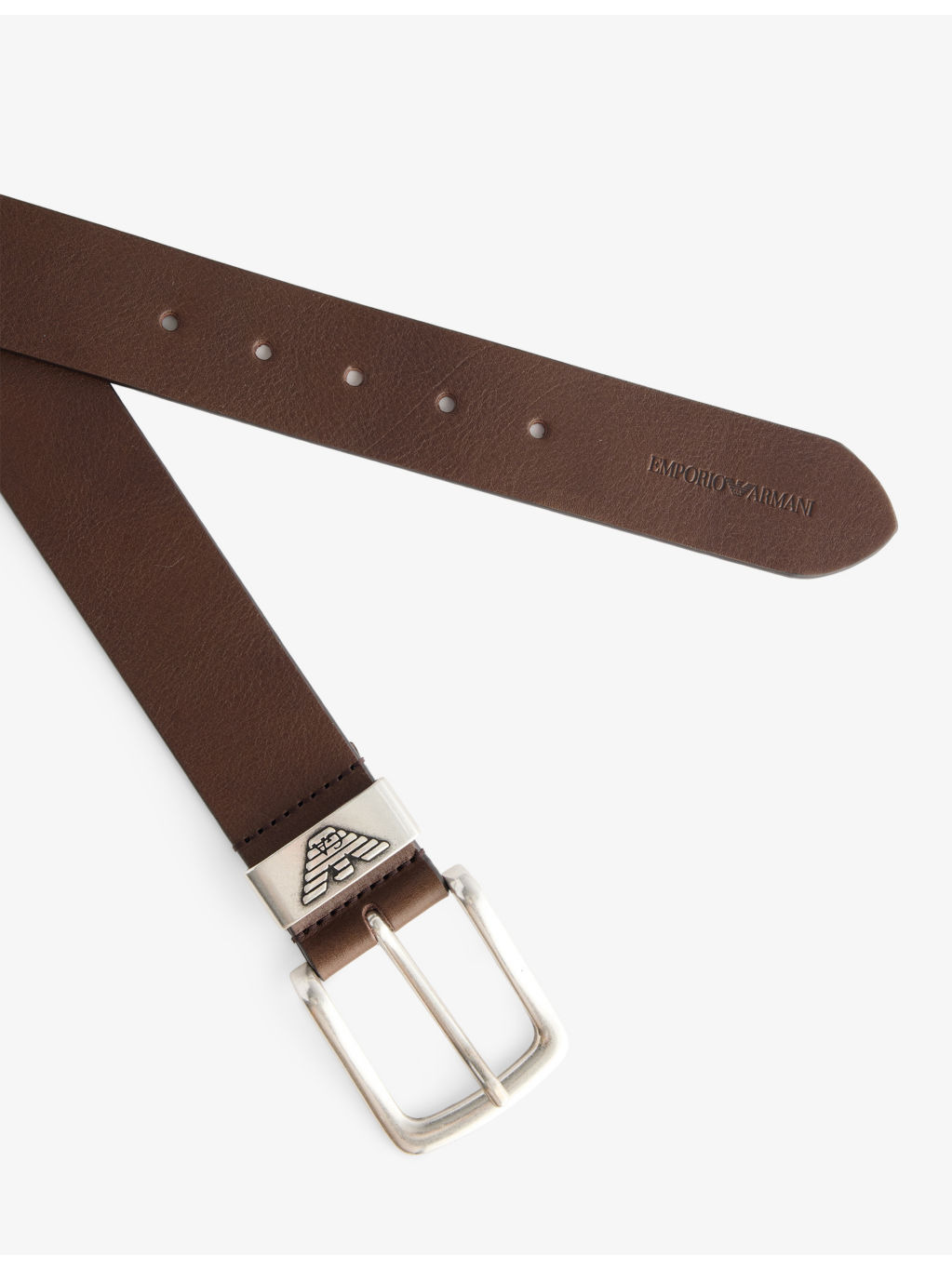 Logo-embossed leather belt - 2