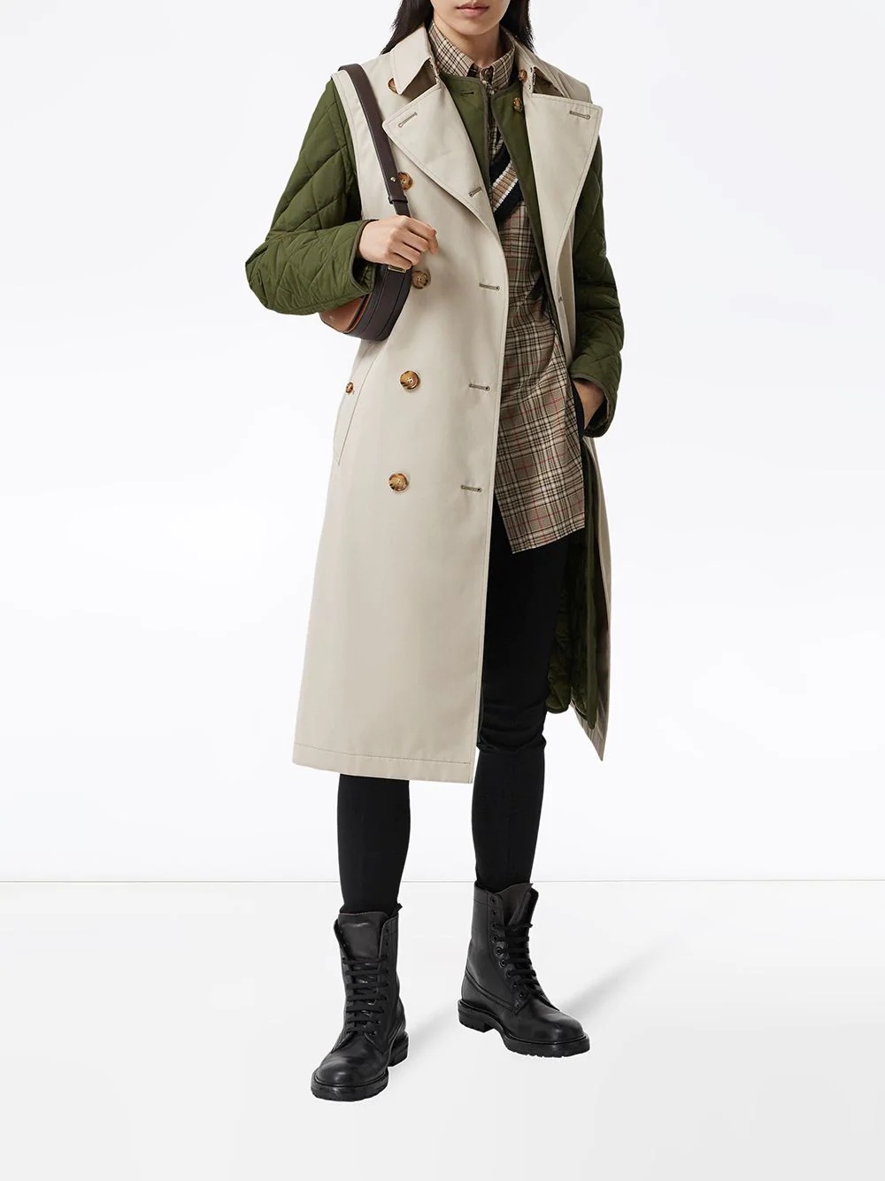 detachable warmer sleeveless trench coat - 2