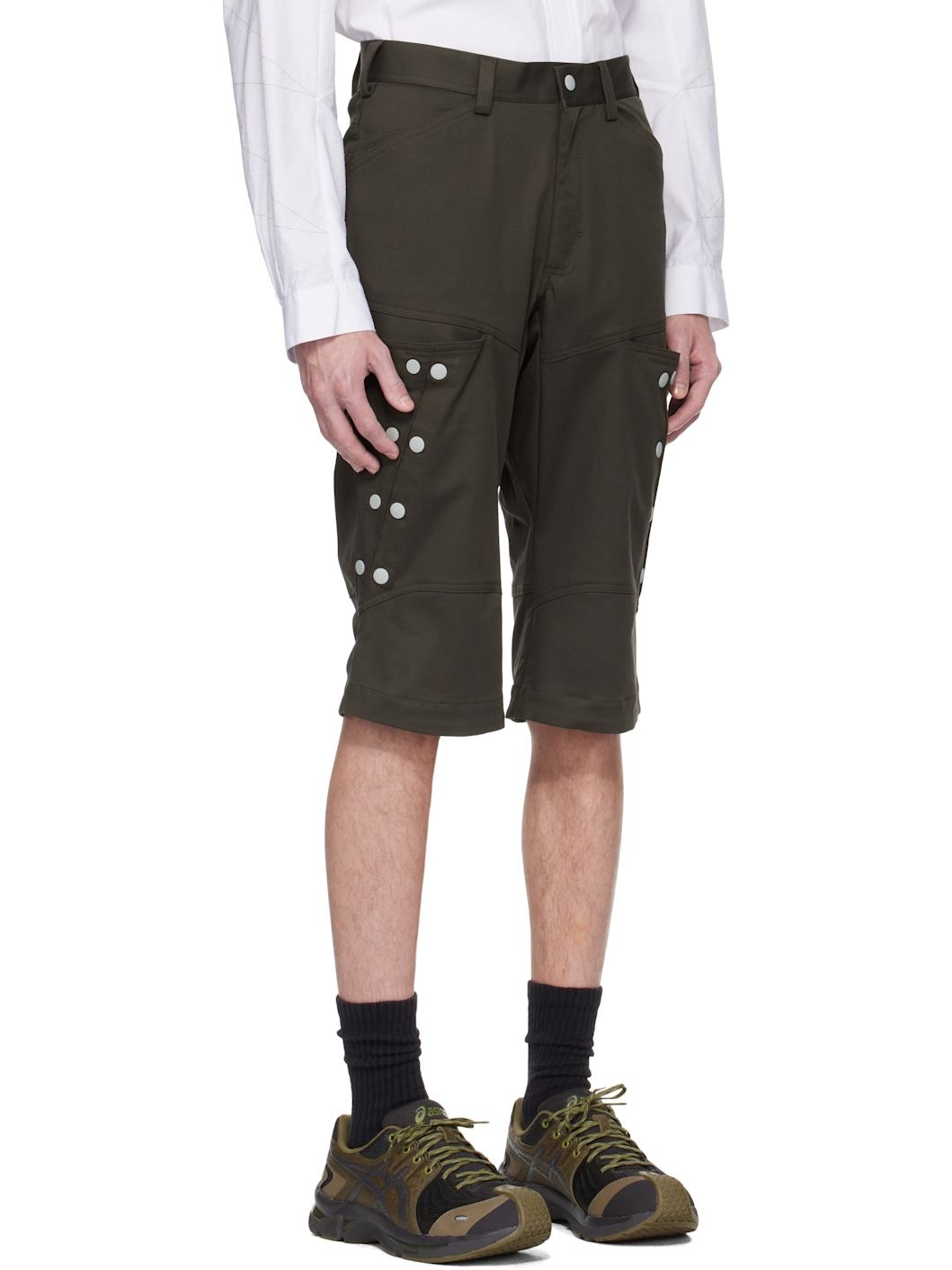 Brown Inex Snap Shorts - 2