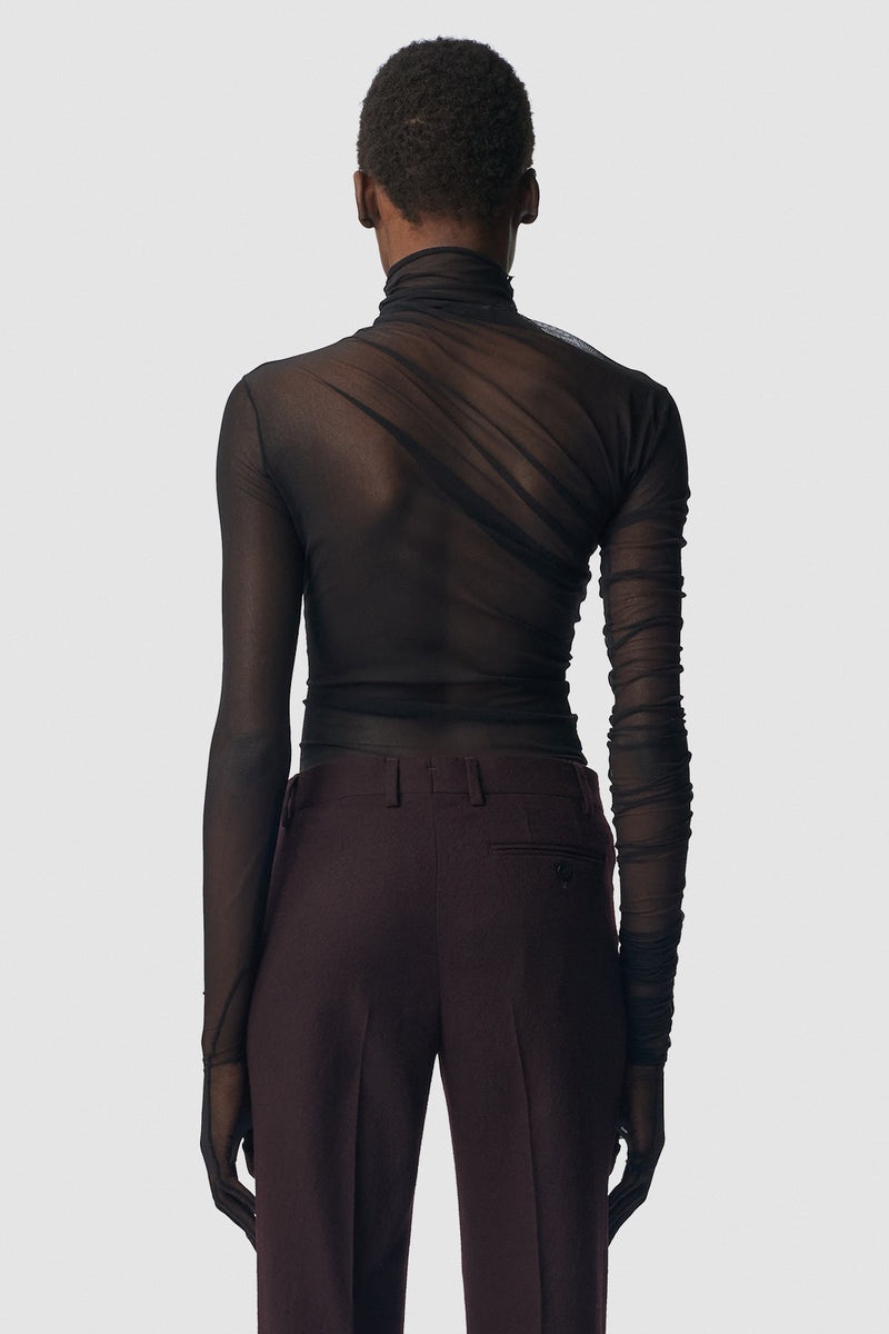 Xenia Draped T-Shirt With Gloved Long Sleeves - 3