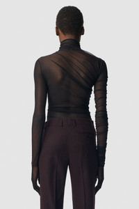 Ann Demeulemeester Xenia Draped T-Shirt With Gloved Long Sleeves 