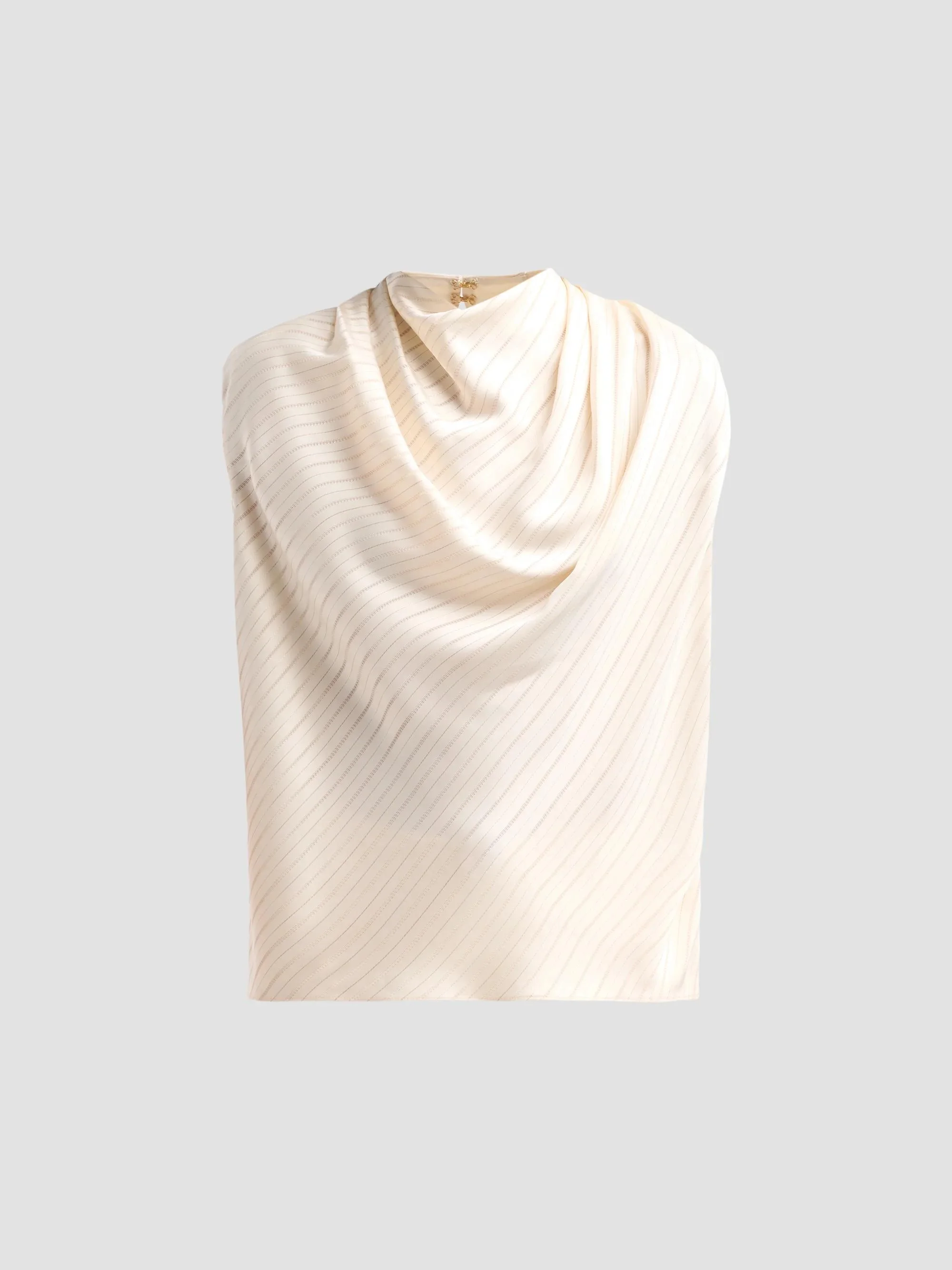 Women's Holly Draped Stripe Blouse - Winter White - 1