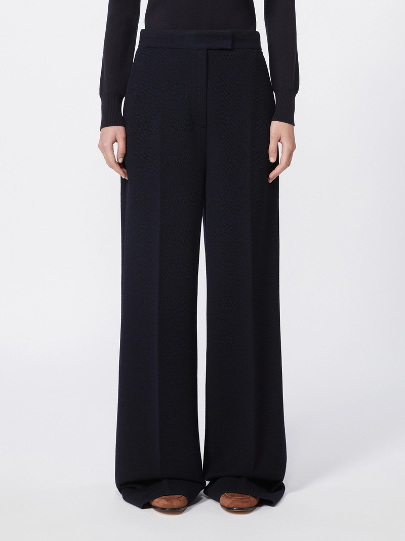 ATTINIA Wool piqué trousers - ULTRAMARINE 3
