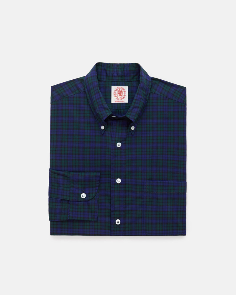 MADE-IN-USA THOMAS MASON BLACKWATCH TARTAN BROADCLOTH SPORT SHIRT - CLASSIC FIT 1