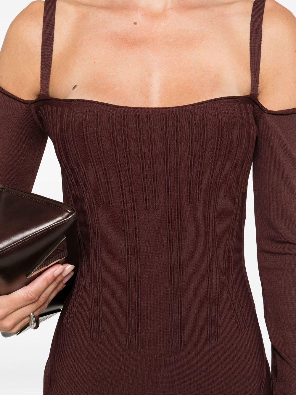 boning-detail dress - 5