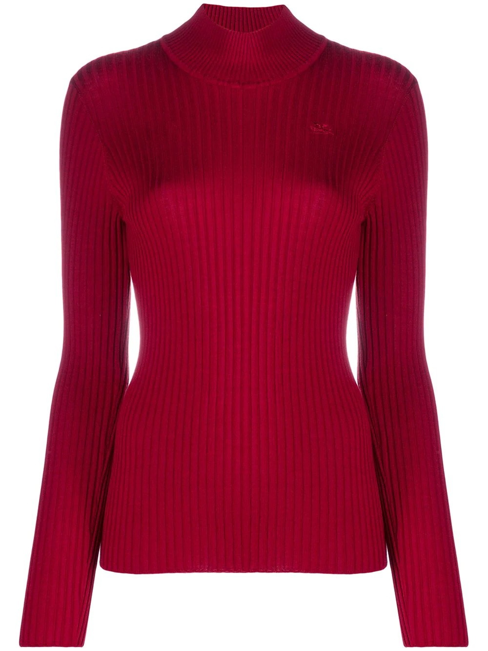 ribbed knit mock neck jumper - 1