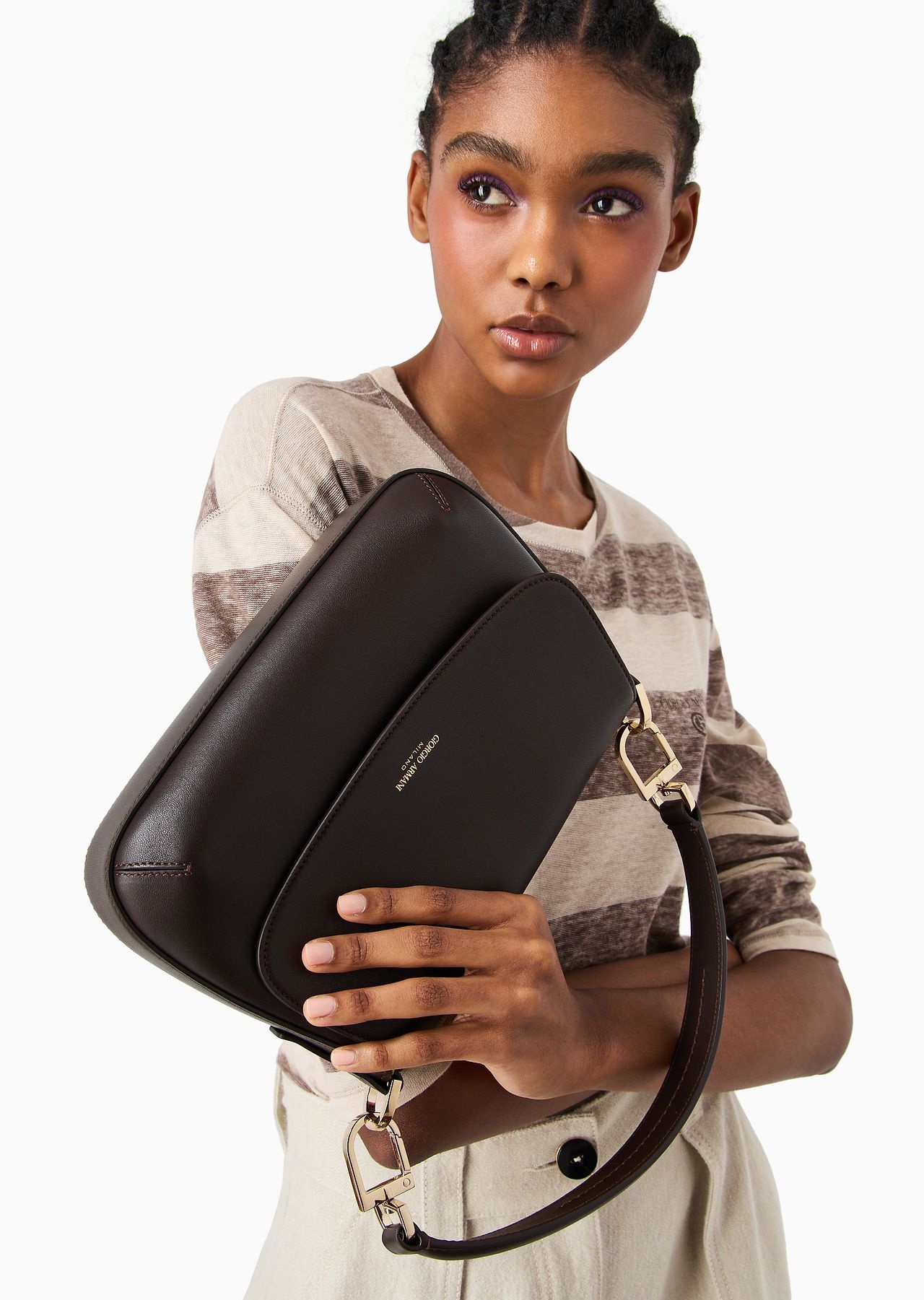 Small la Prima soft baguette bag in nappa leather - 7