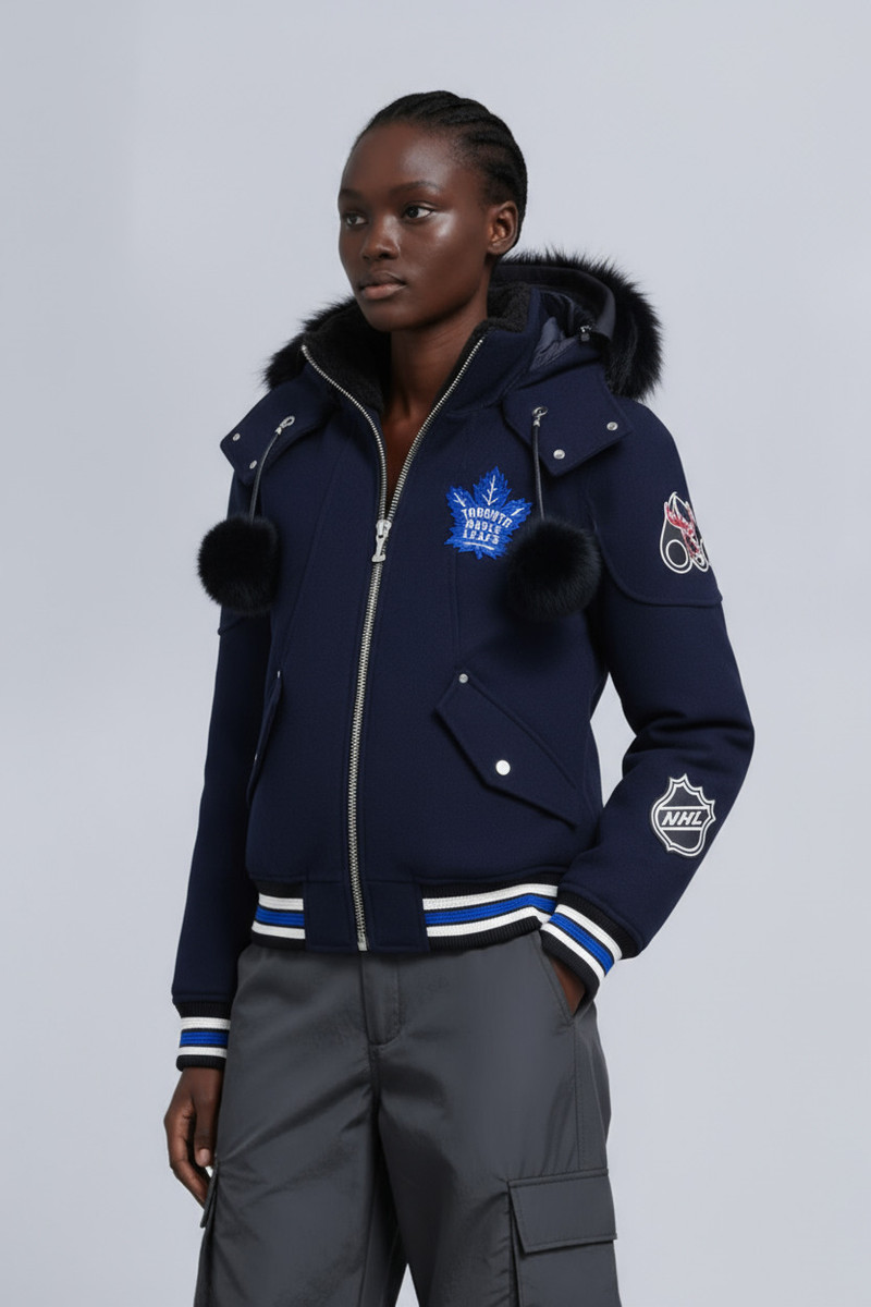 NHL X MOOSE KNUCKLES MAPLE LEAFS BOMBER JACKET 3