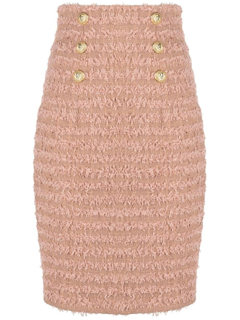 tweed double-breasted pencil skirt - 1