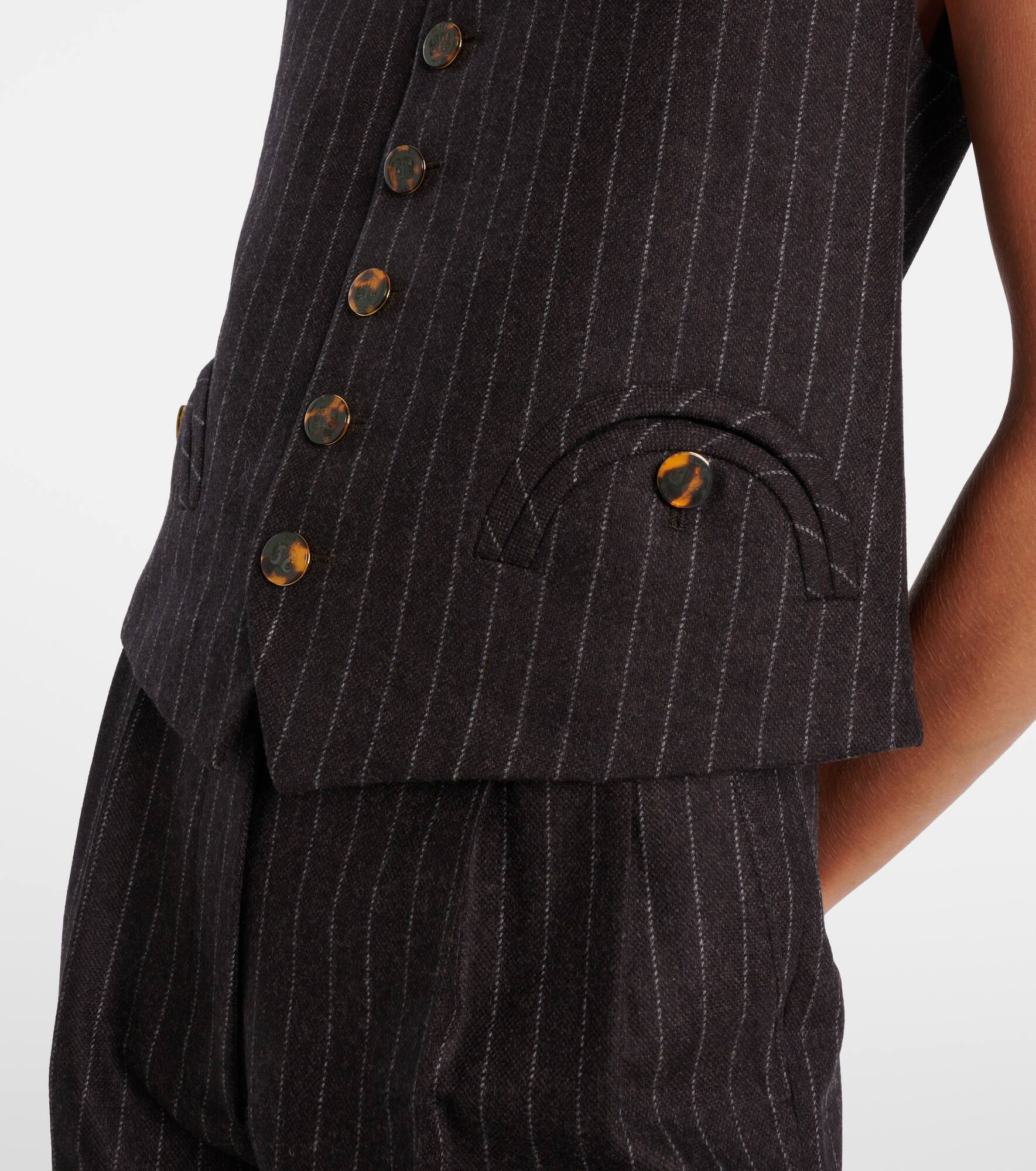 Feral pinstripe wool and cashmere vest - 5