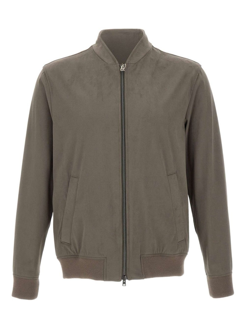 zip-fastening bomber jacket 1