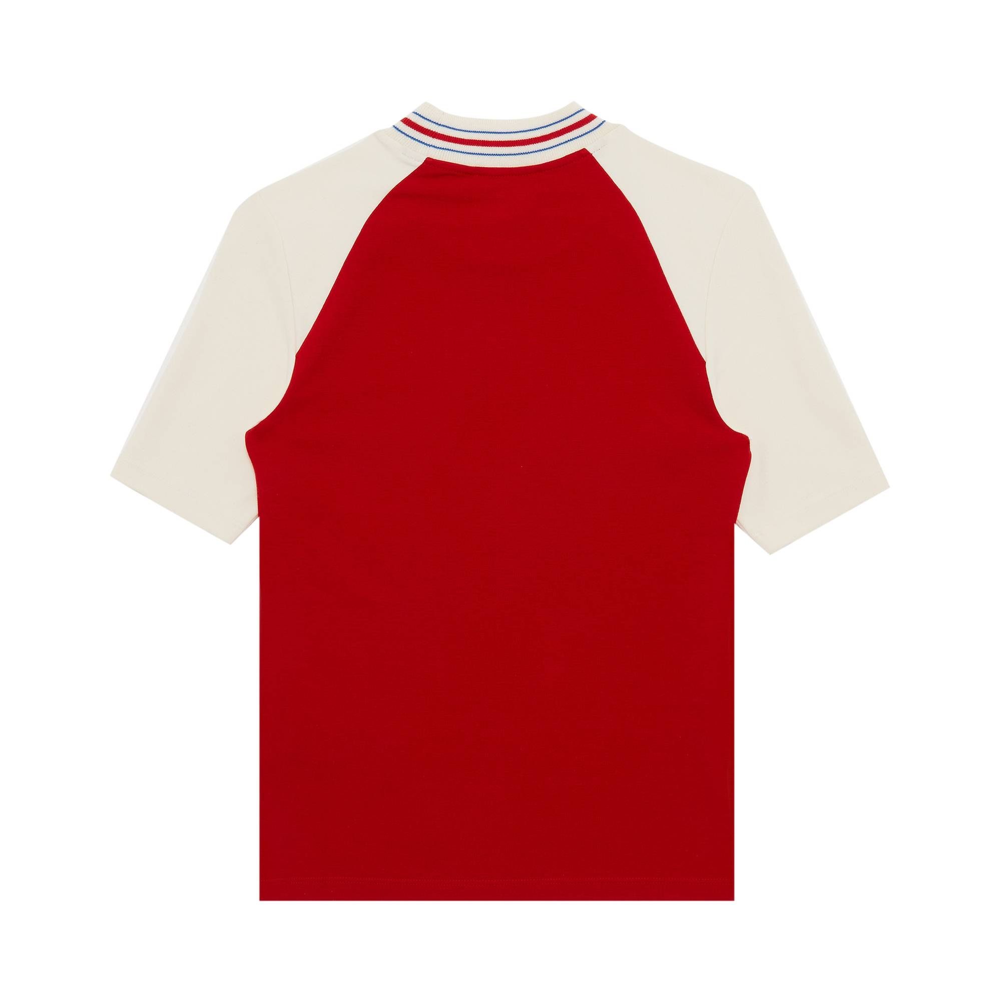 Balmain Raglan Retro PB T-Shirt 'Rouge Vif/Crème/Bleu Moyen' - 2