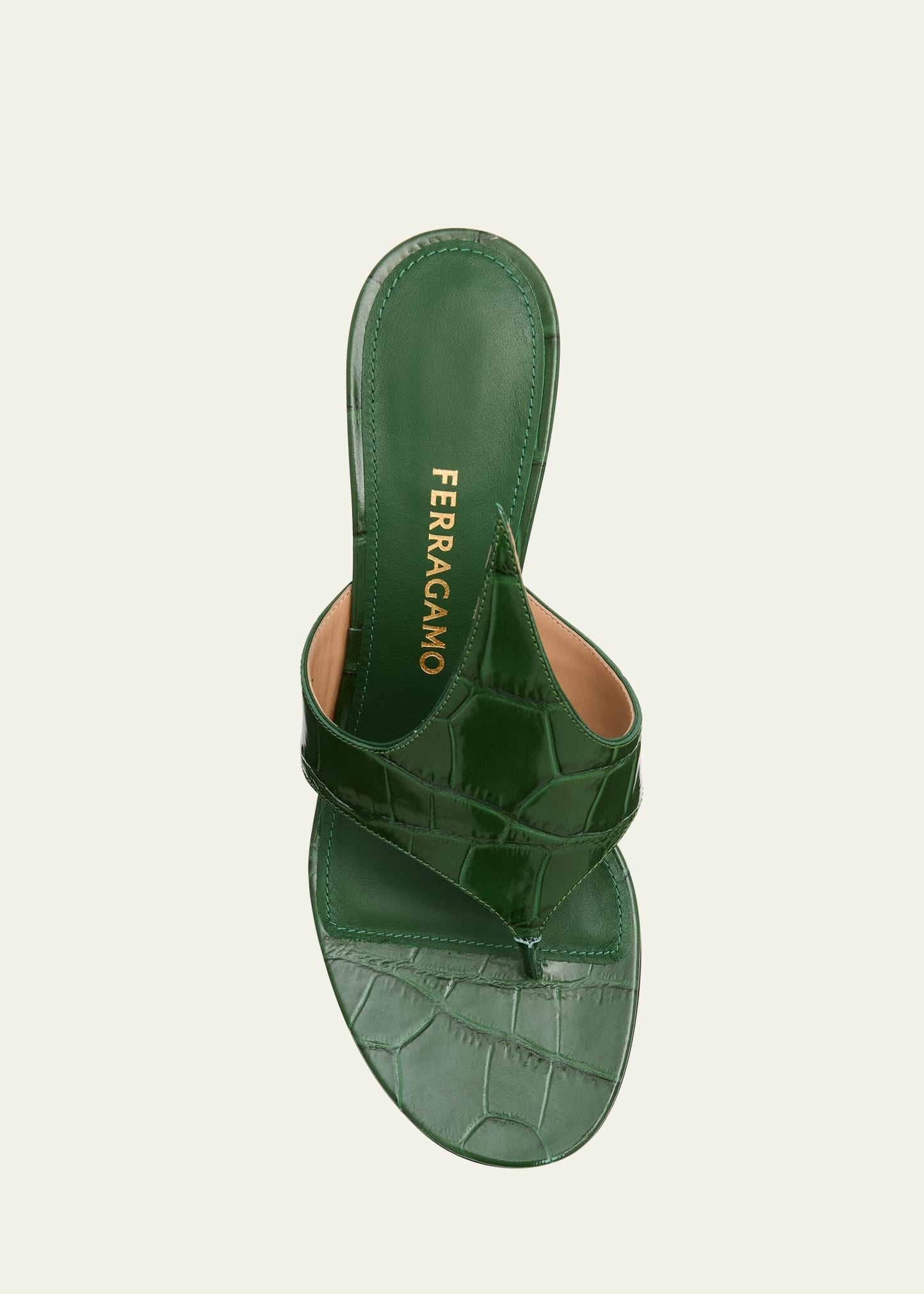 Lyrai Croco Thong Slide Sandals - 4
