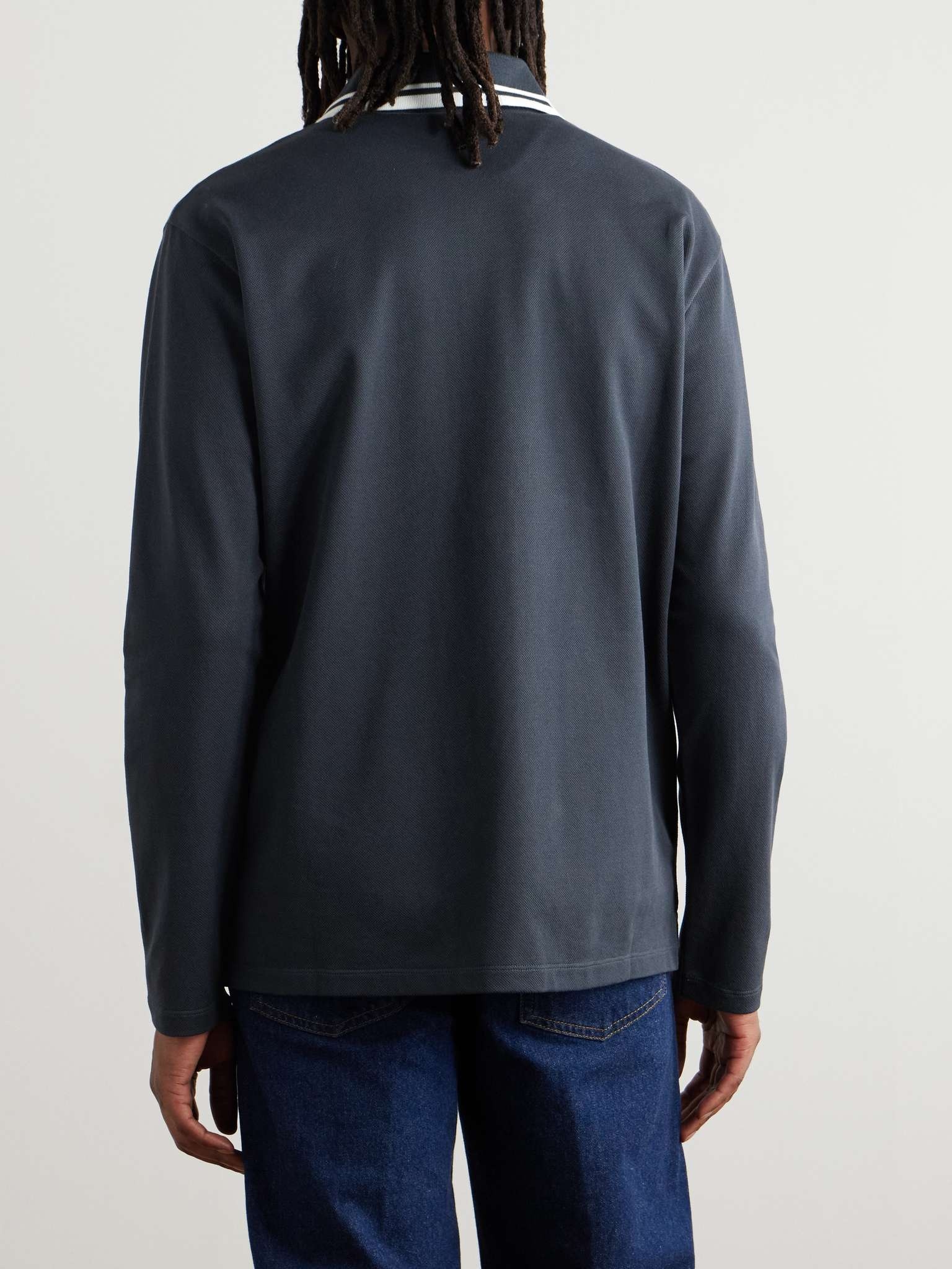 Logo-Embroidered Cotton-Blend Piqué Polo Shirt - 4