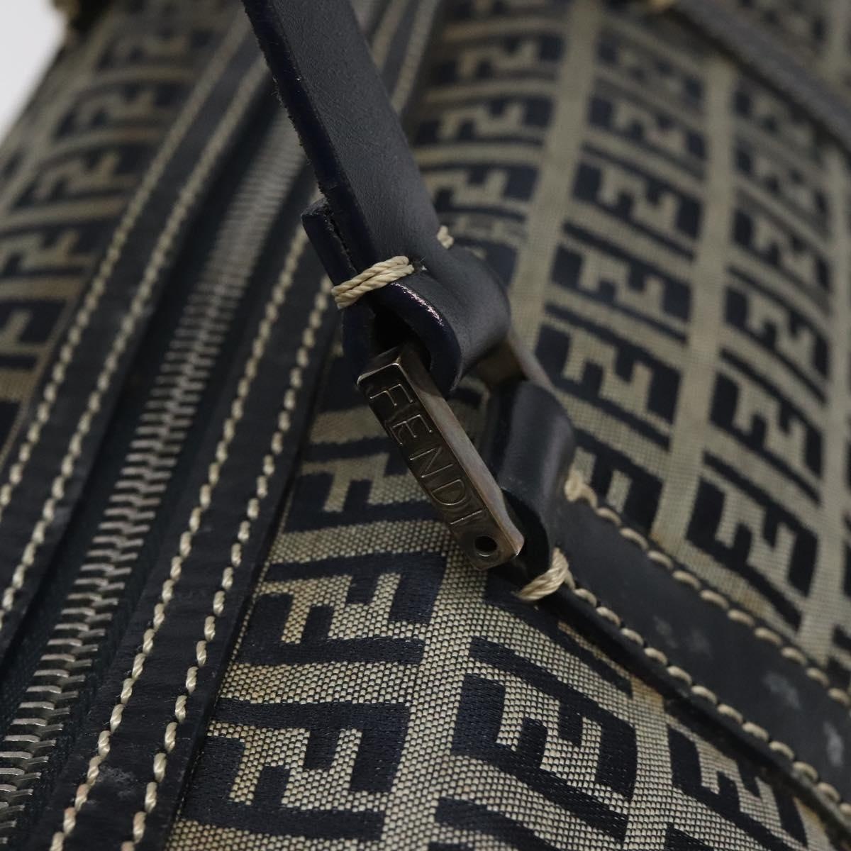 FENDI Zucchino Canvas Hand Bag Navy - 14