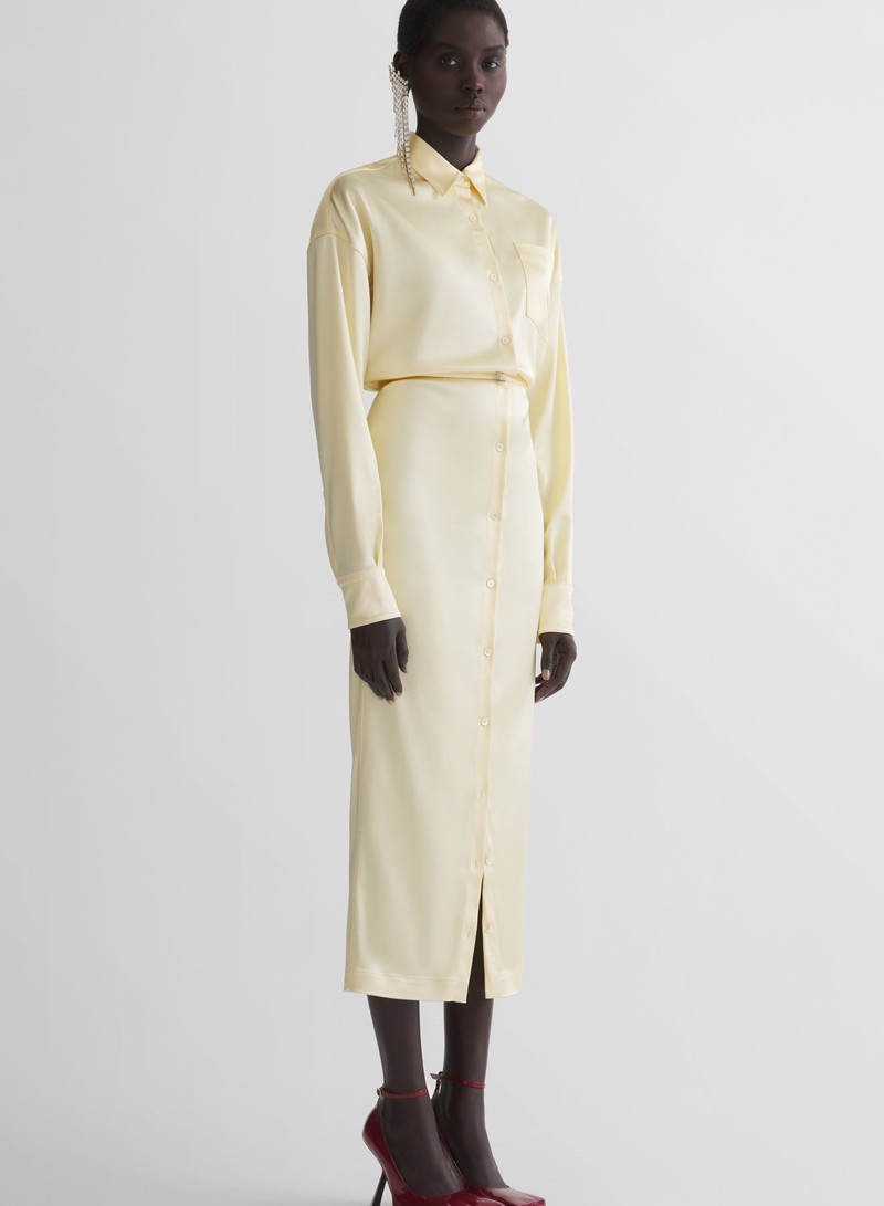MUGLER butter yellow shirt dress outlook