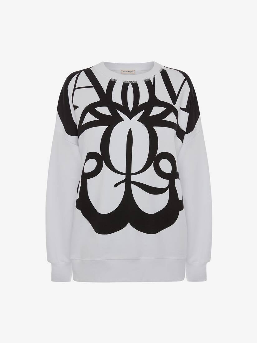 Exploded Seal Logo Sweatshirt in White - 1
