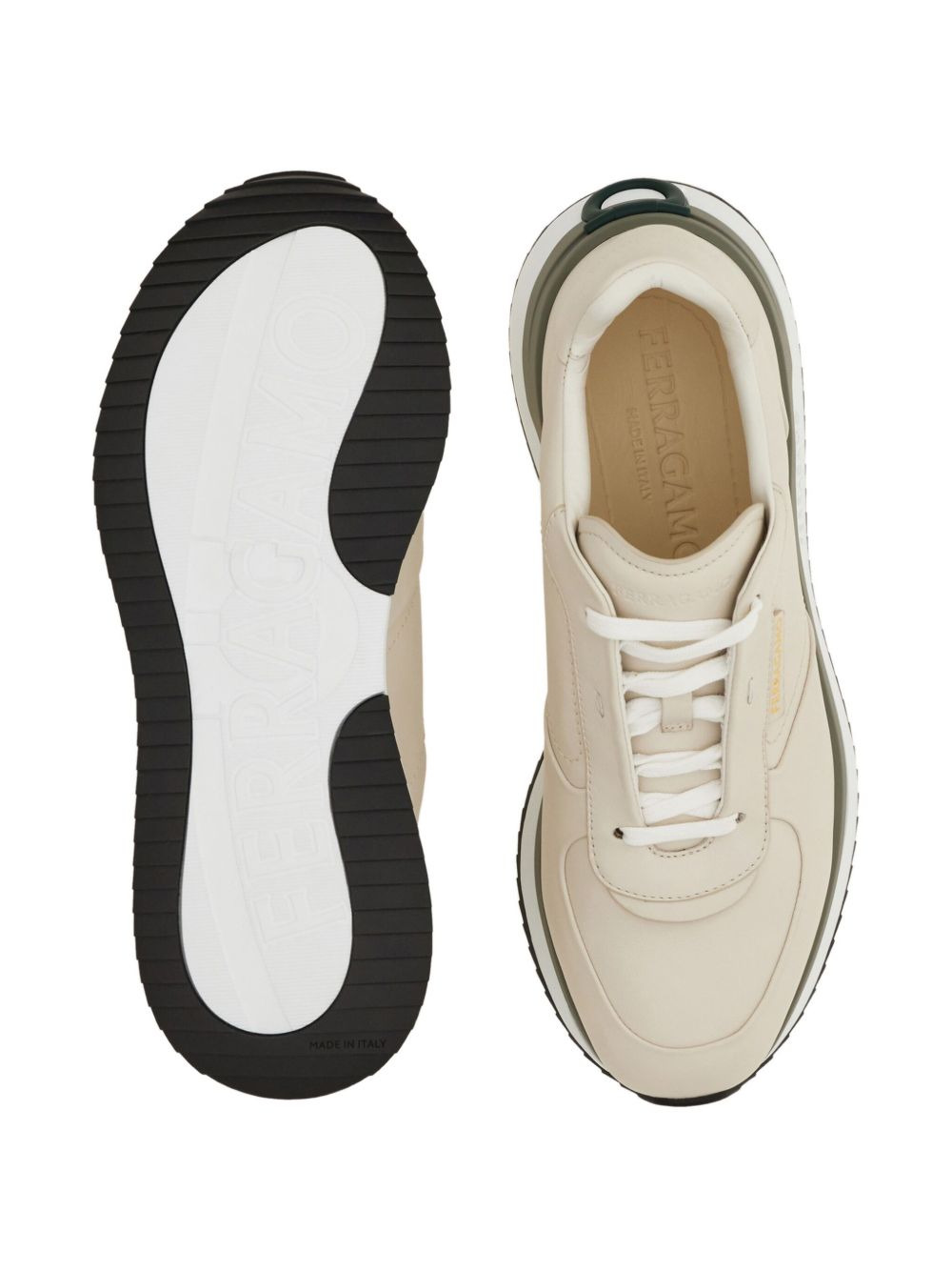 Gancini-detail low-top sneakers - 4