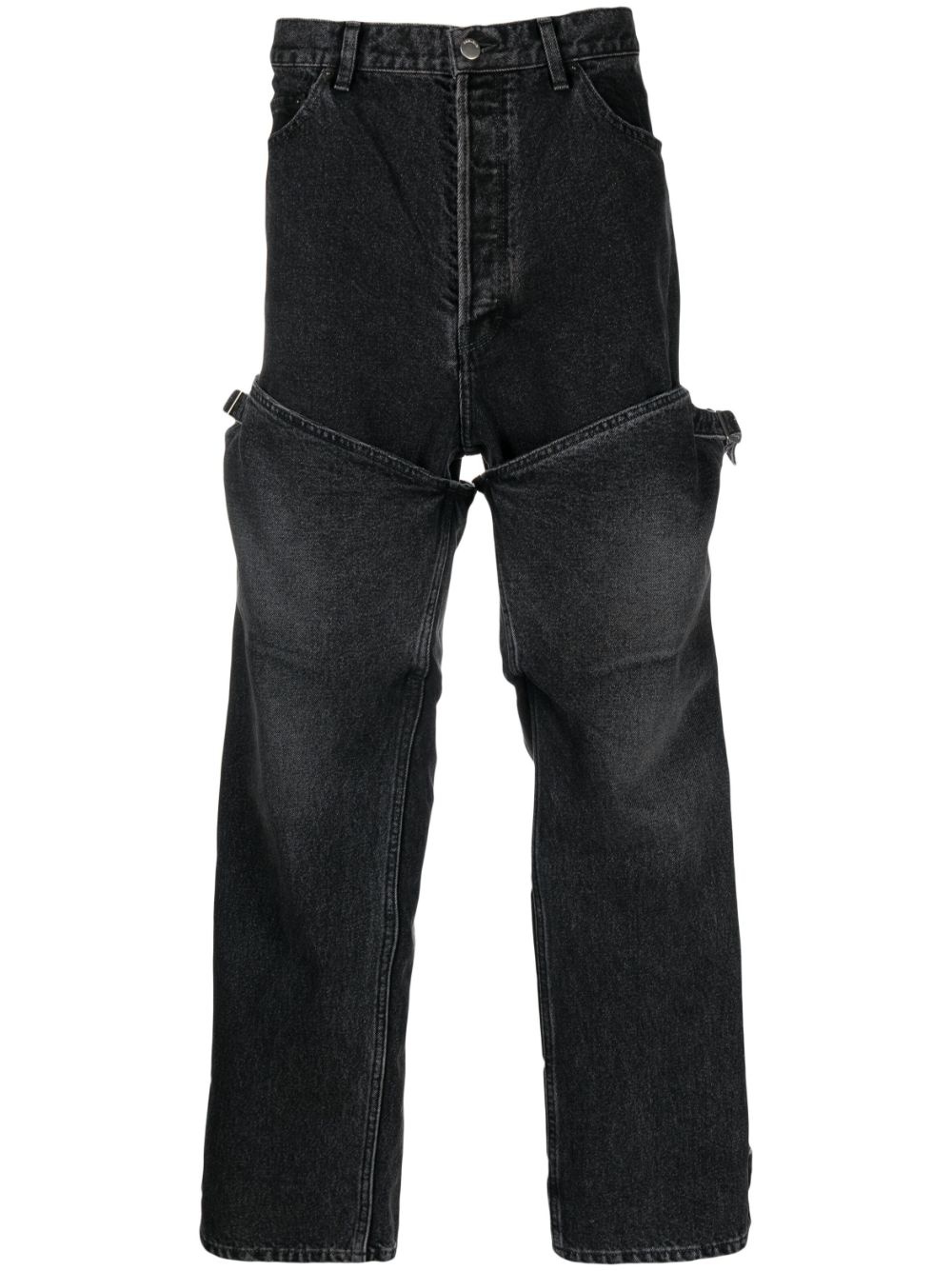 straight-leg panelled jeans - 1